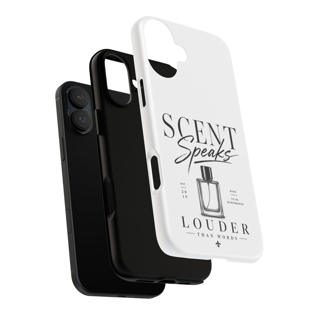 Phone Case — "Scent Speaks Louder Than Words" Perfume Bottle Design