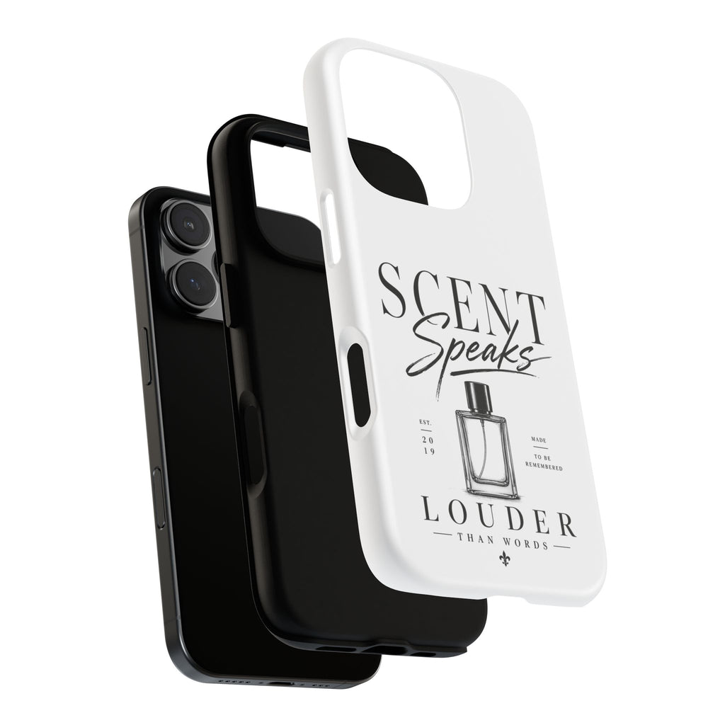 Phone Case — "Scent Speaks Louder Than Words" Perfume Bottle Design