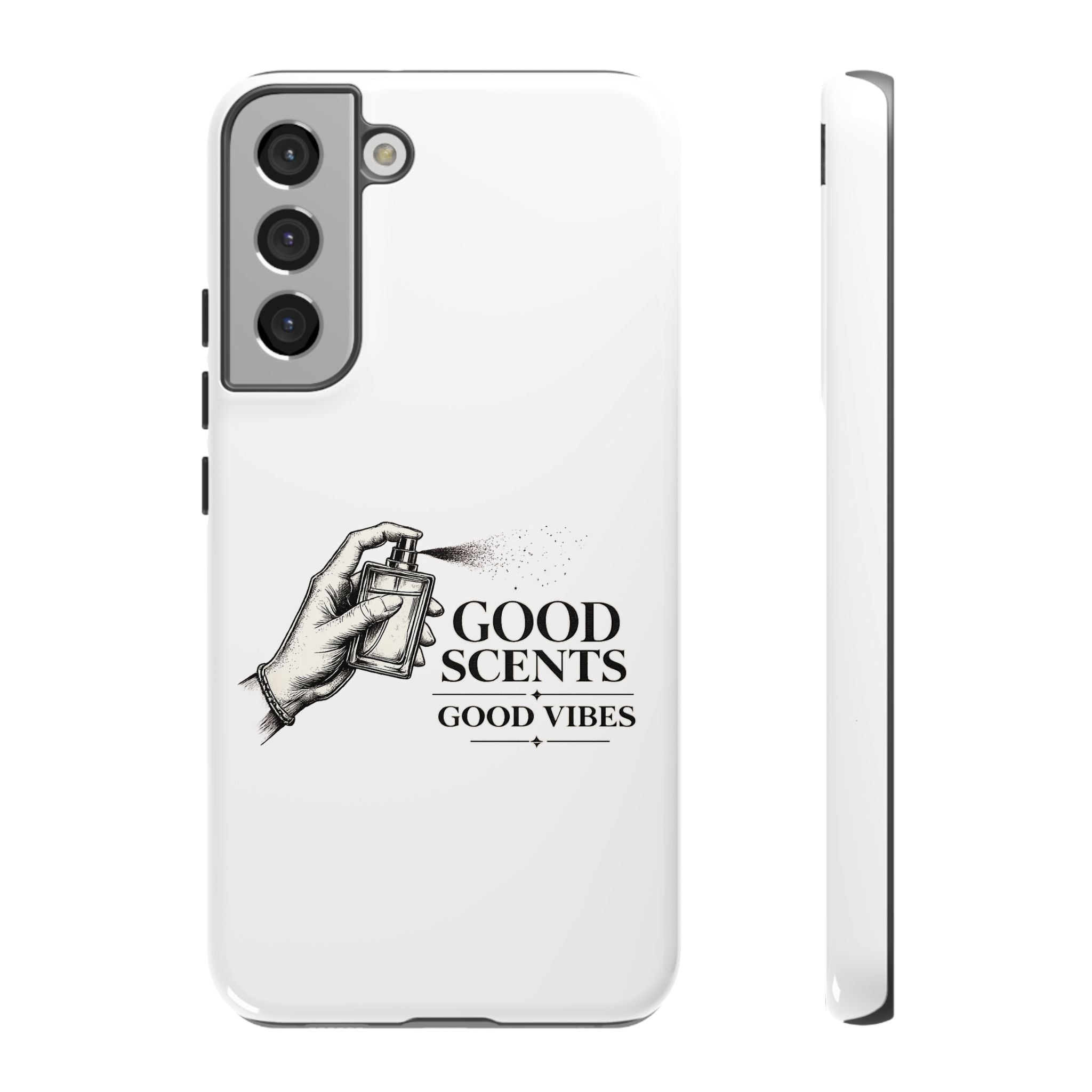Phone Case - "Good Scents, Good Vibes" Fragrance Bottle Design
