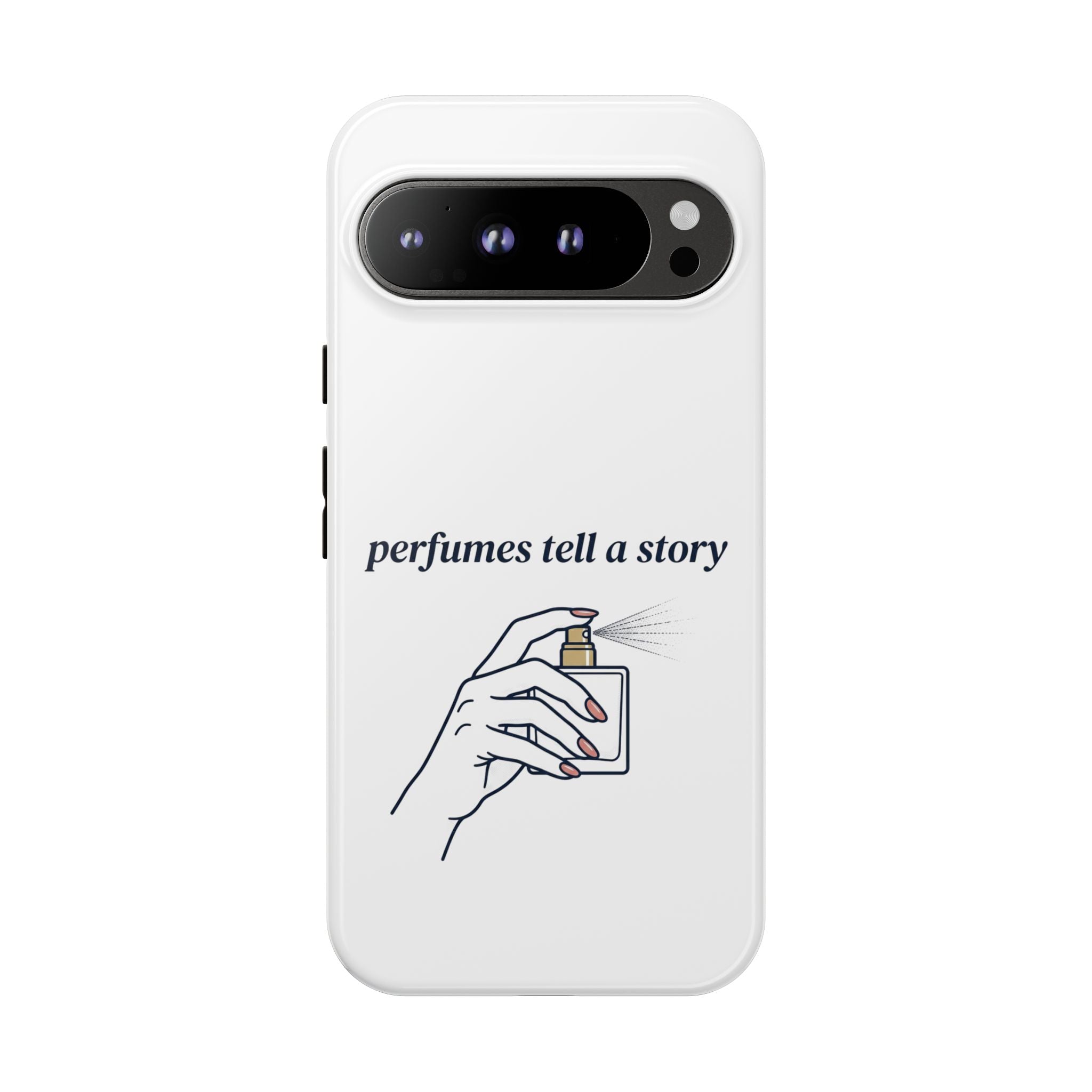 Phone Case — "perfumes tell a story" Minimalist Perfume Bottle Design