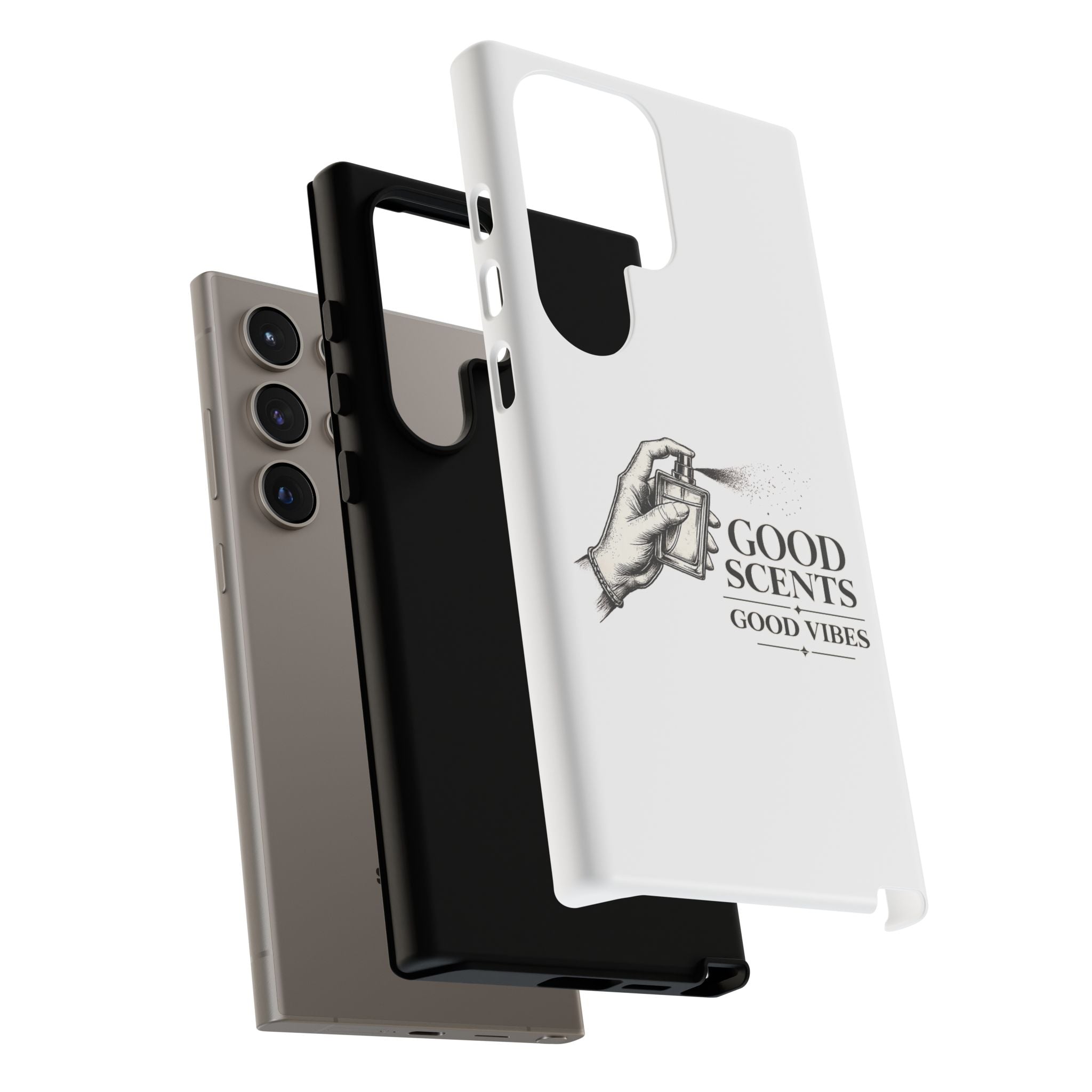 Phone Case - "Good Scents, Good Vibes" Fragrance Bottle Design
