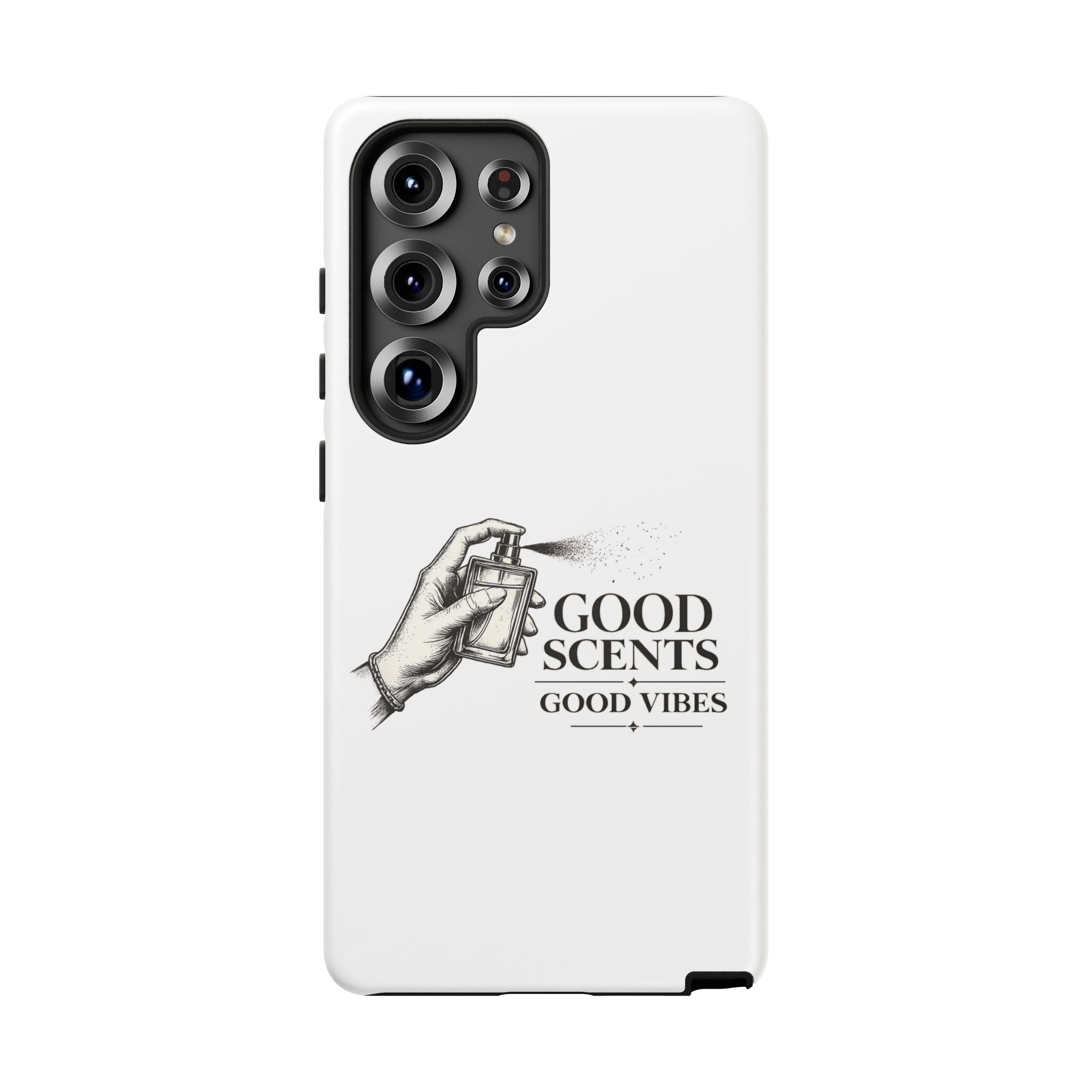 Phone Case - "Good Scents, Good Vibes" Fragrance Bottle Design