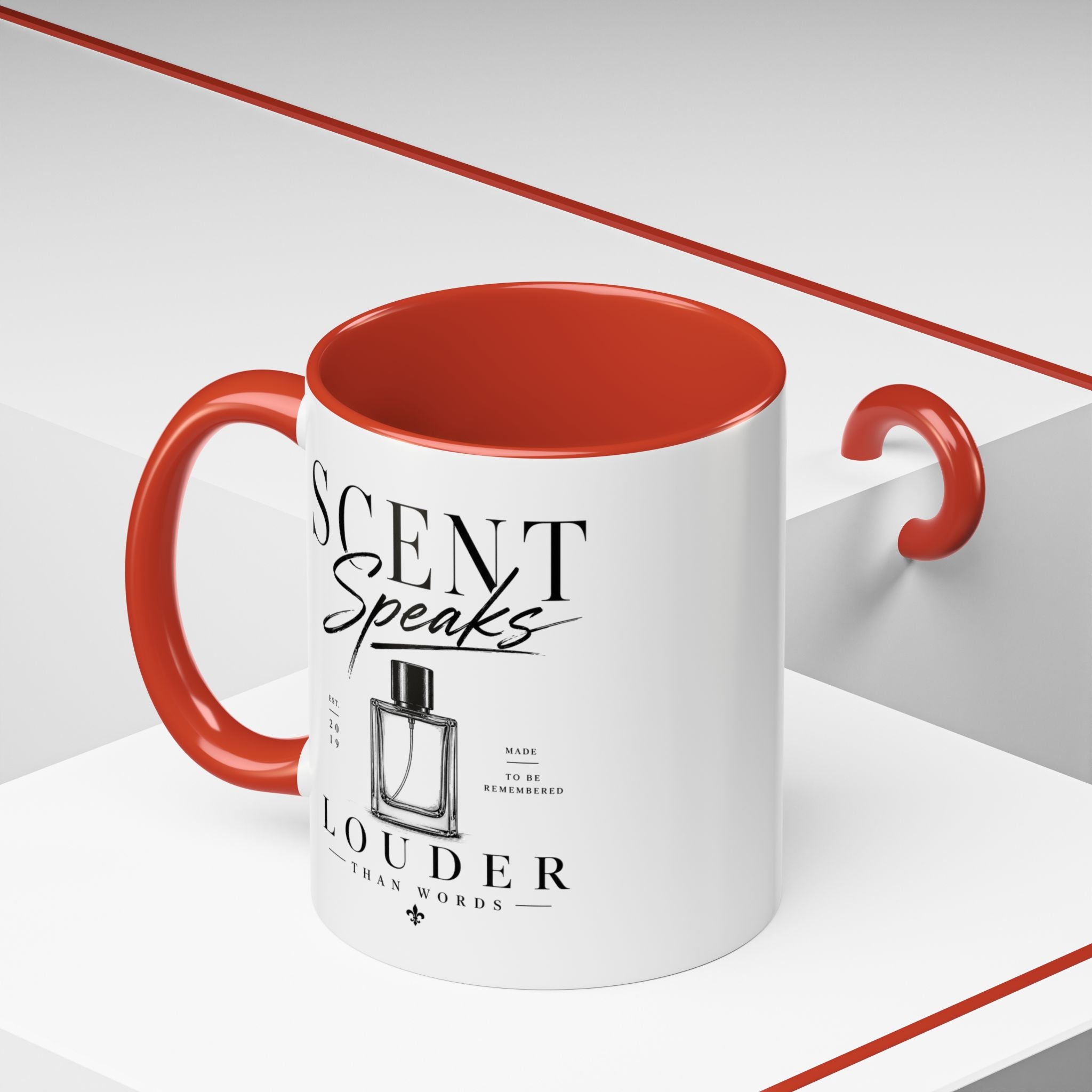 Scent Speaks Coffee Mug — "Scent Speaks Louder Than Words" Accent Mug (11/15oz)