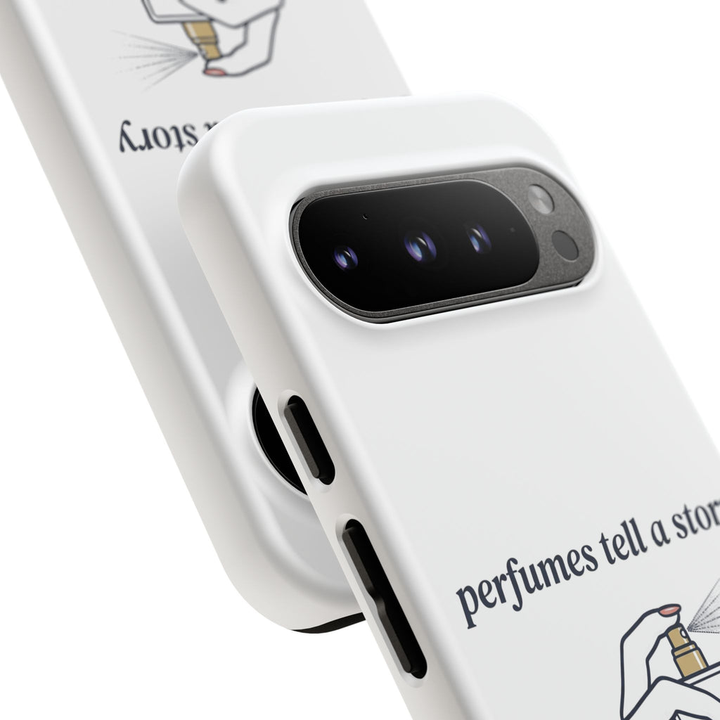 Phone Case — "perfumes tell a story" Minimalist Perfume Bottle Design