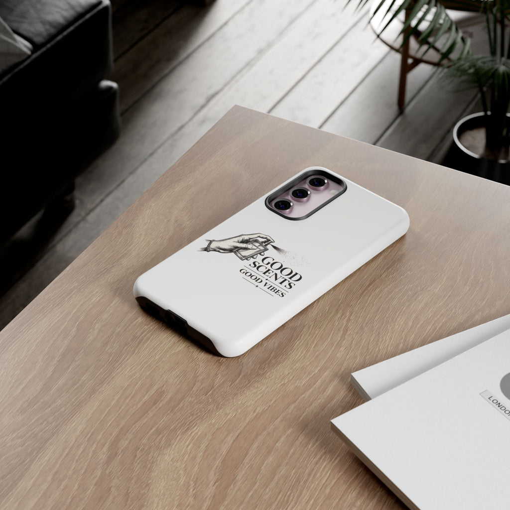 Phone Case - "Good Scents, Good Vibes" Fragrance Bottle Design