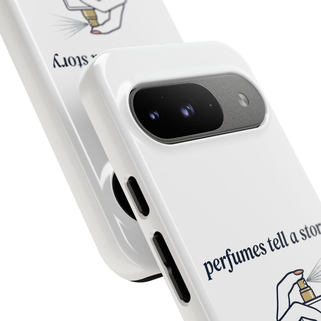Phone Case — "perfumes tell a story" Minimalist Perfume Bottle Design