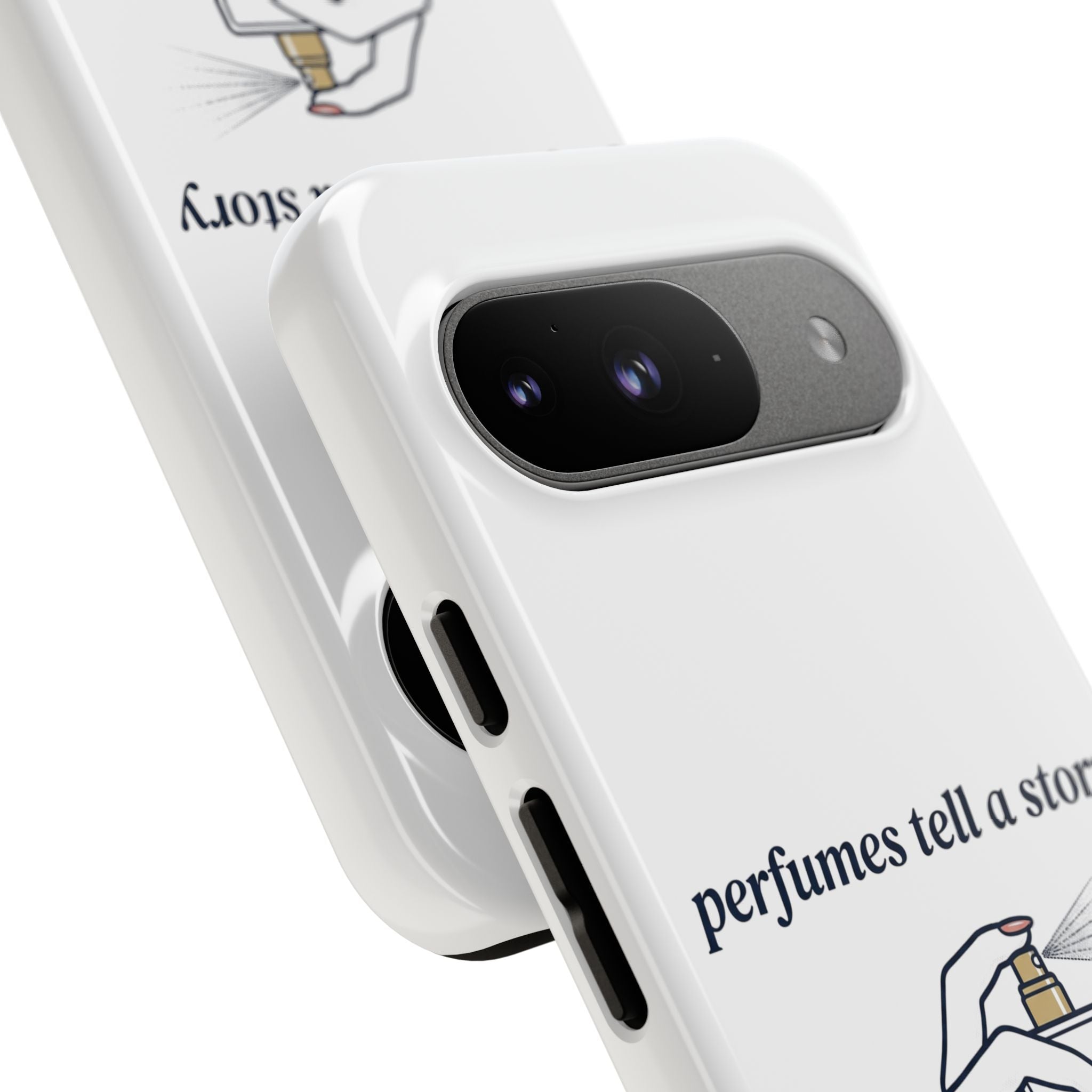 Phone Case — "perfumes tell a story" Minimalist Perfume Bottle Design