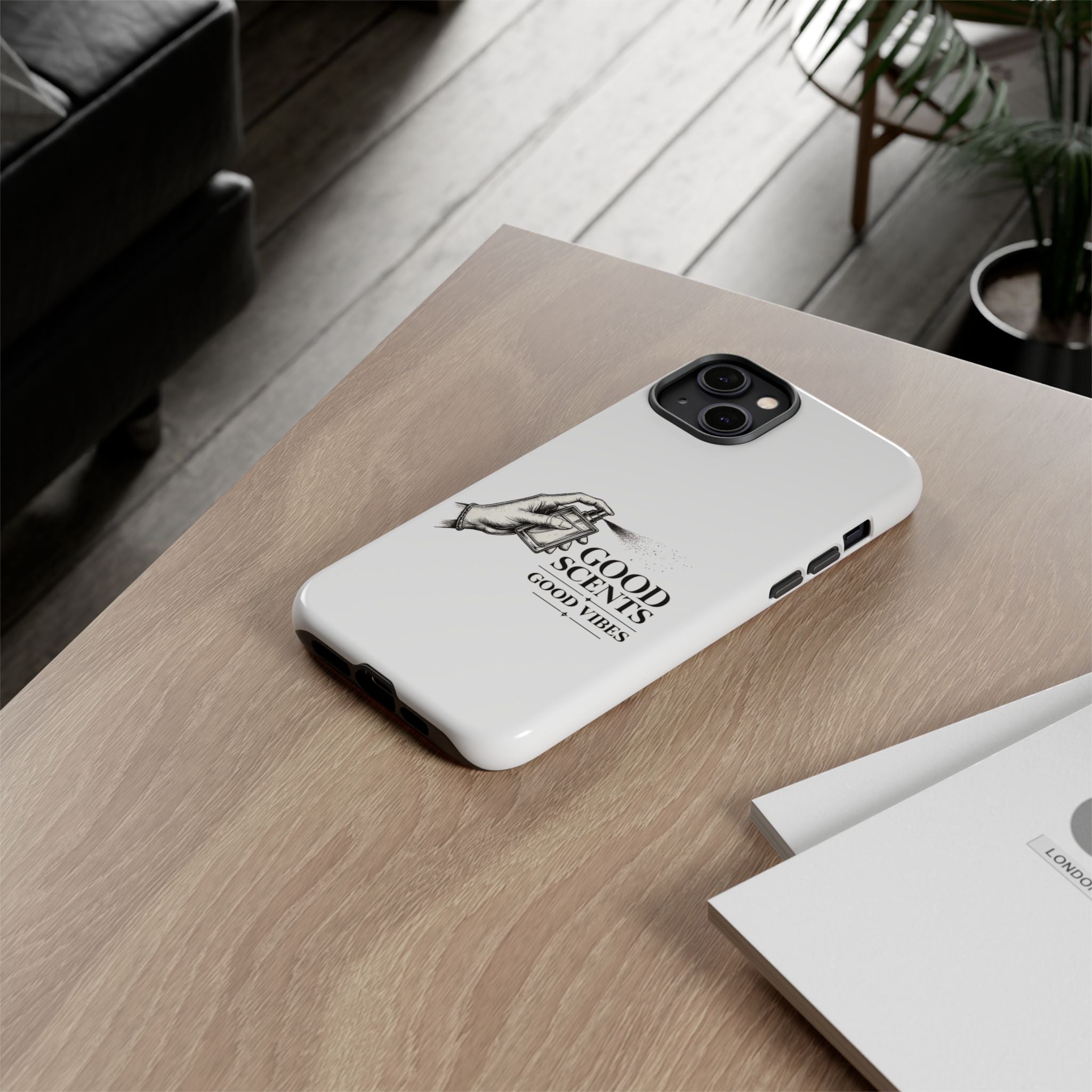 Phone Case - "Good Scents, Good Vibes" Fragrance Bottle Design