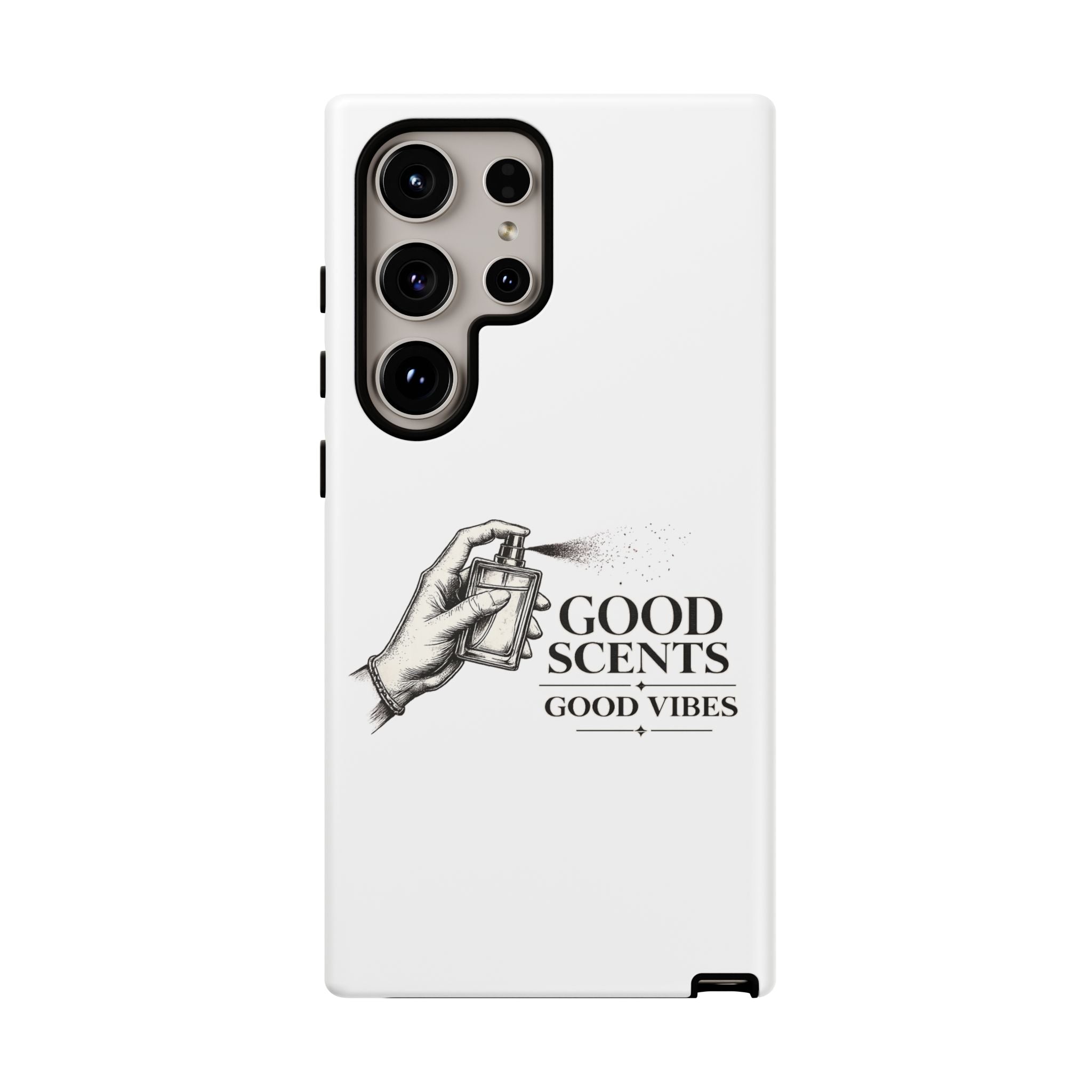 Phone Case - "Good Scents, Good Vibes" Fragrance Bottle Design