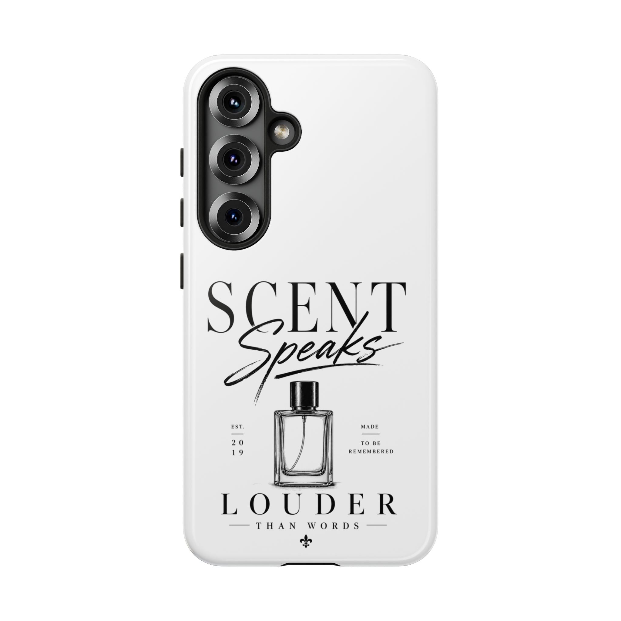 Phone Case — "Scent Speaks Louder Than Words" Perfume Bottle Design