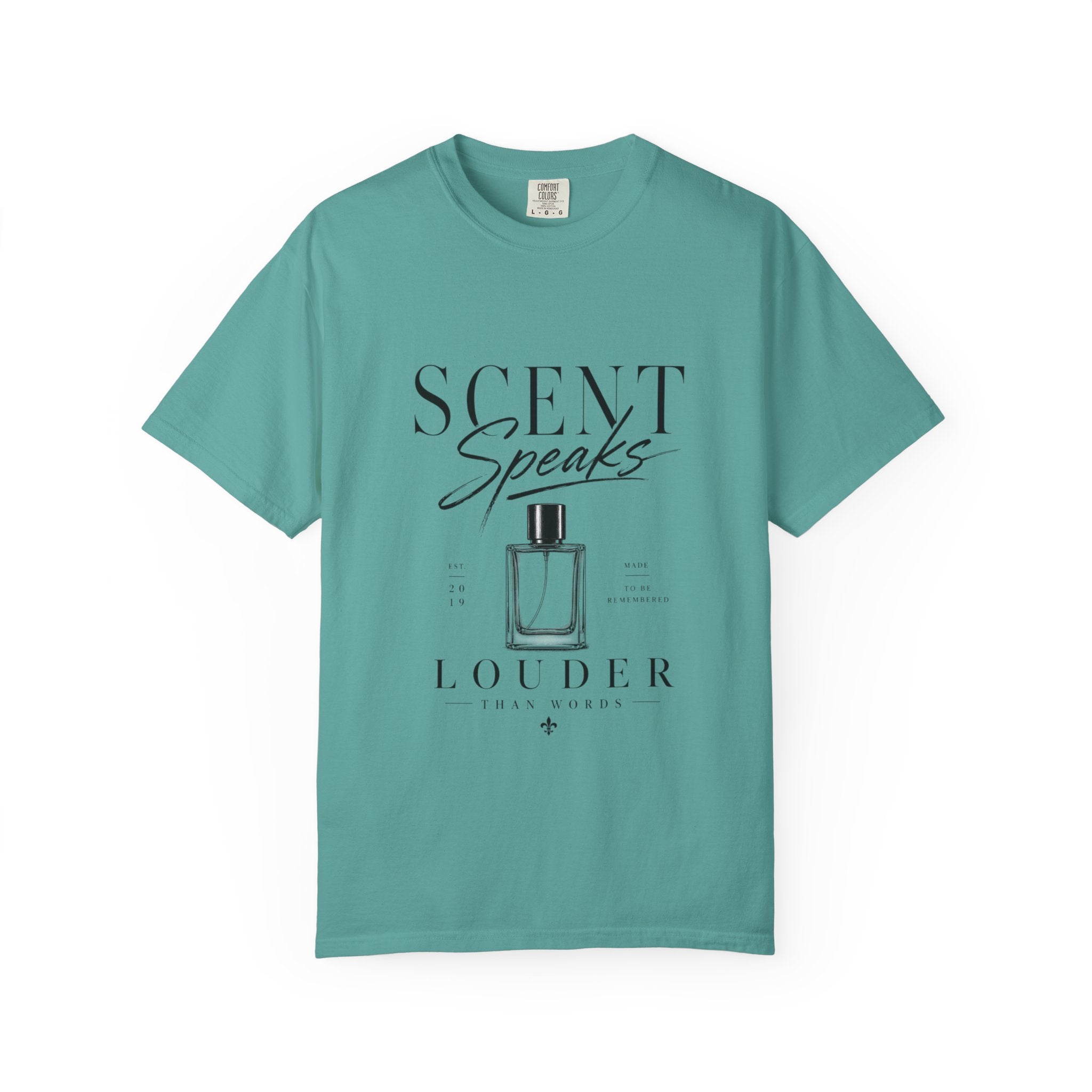 Perfume Graphic T-Shirt — “Scent Speaks Louder” Minimal Fragrance Tee