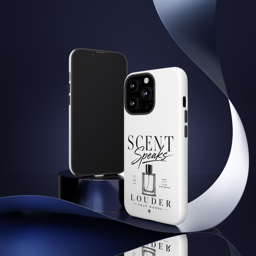Phone Case — "Scent Speaks Louder Than Words" Perfume Bottle Design