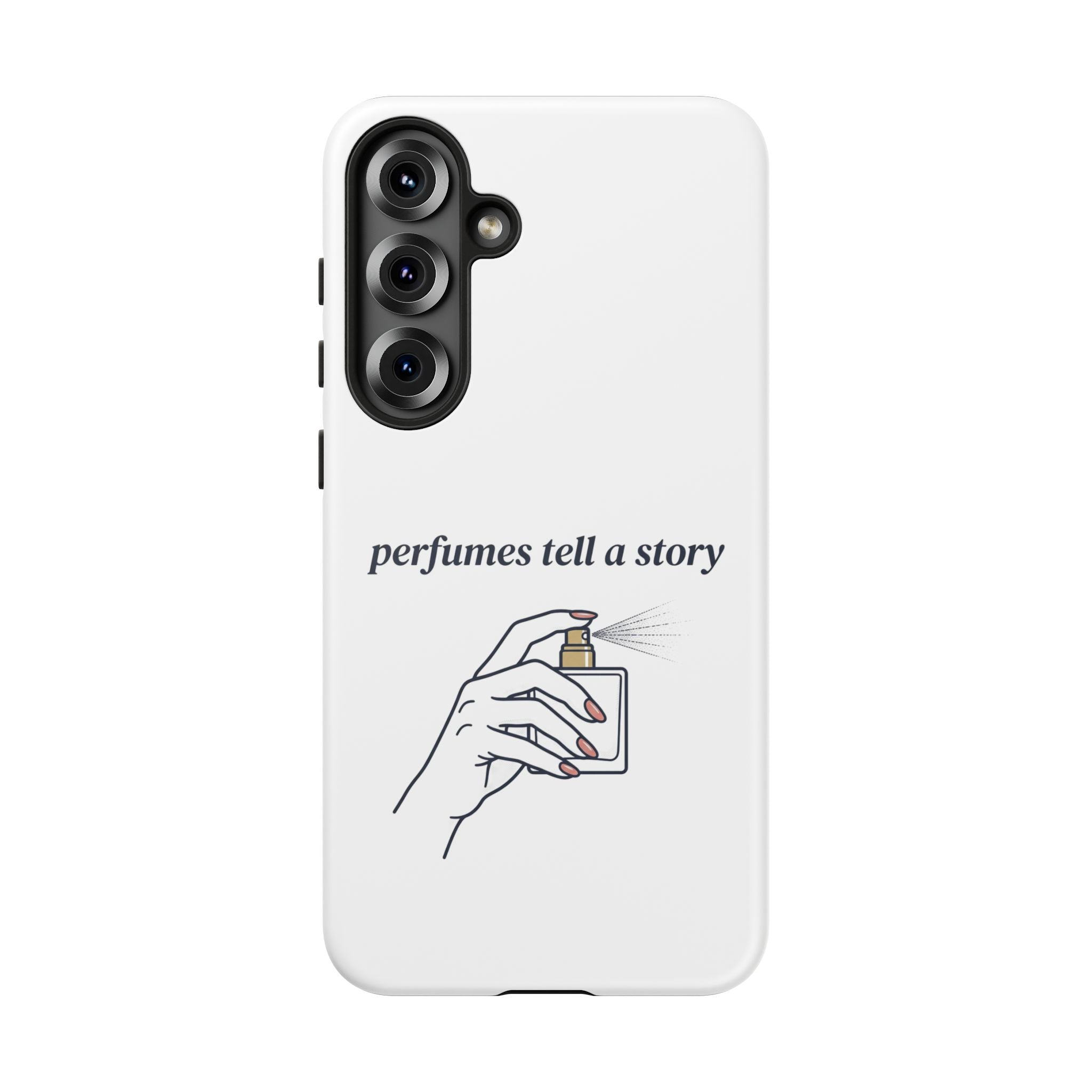 Phone Case — "perfumes tell a story" Minimalist Perfume Bottle Design