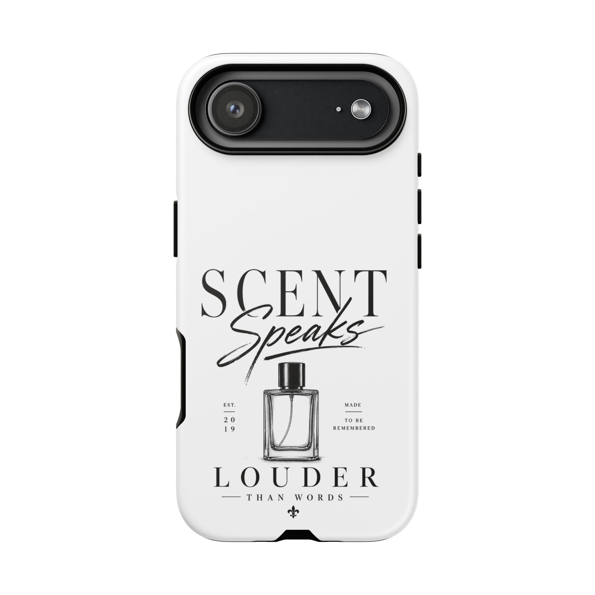 Phone Case — "Scent Speaks Louder Than Words" Perfume Bottle Design