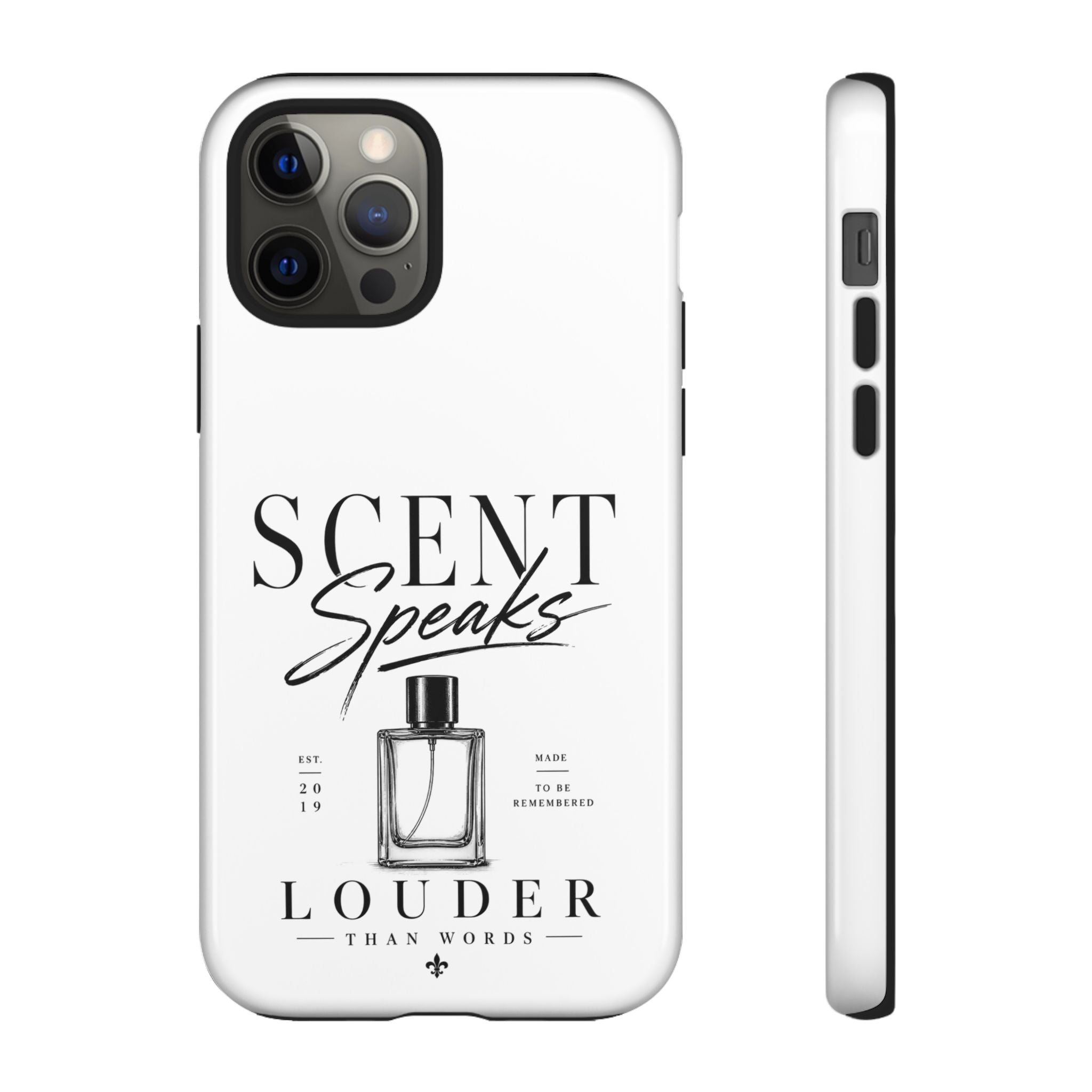 Phone Case — "Scent Speaks Louder Than Words" Perfume Bottle Design
