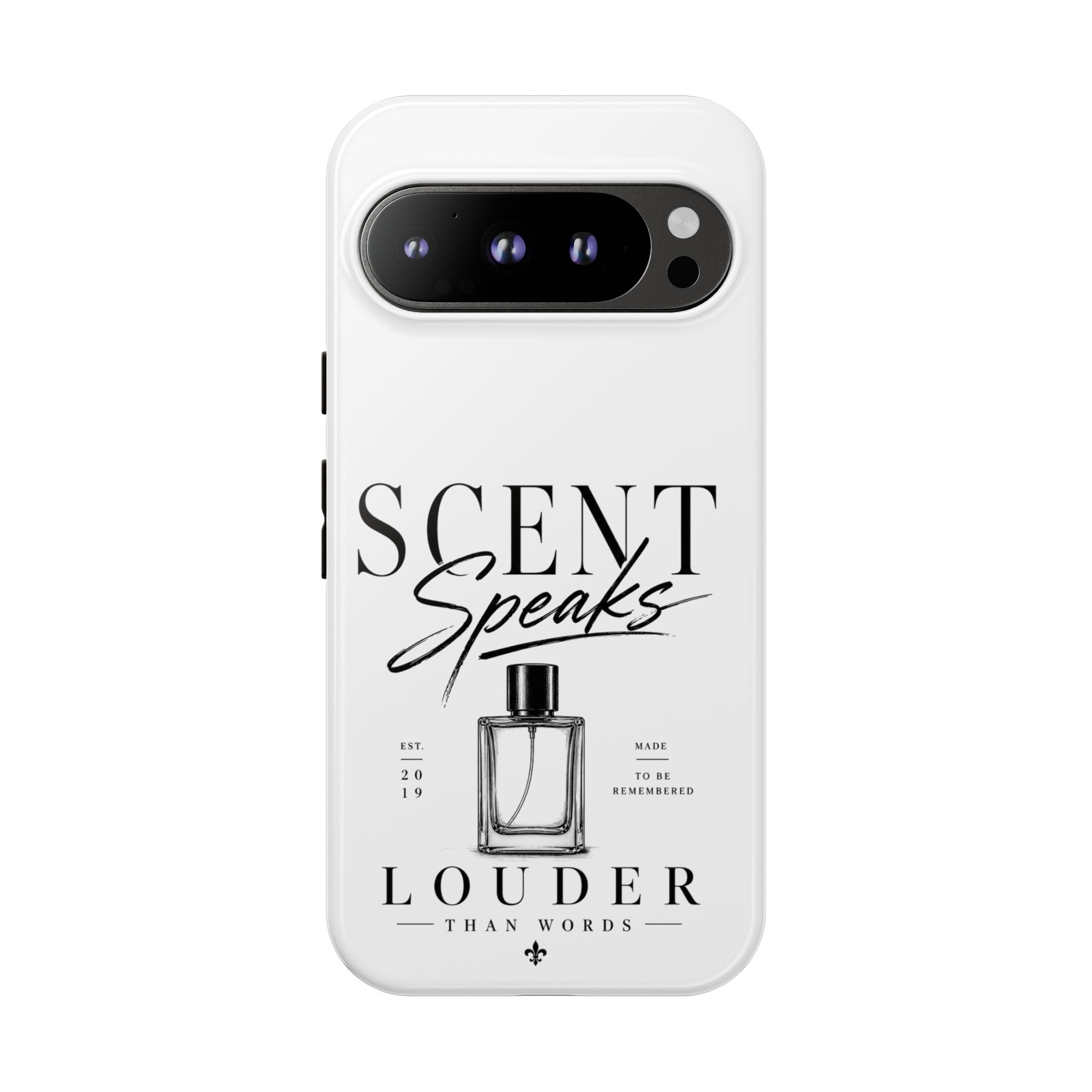 Phone Case — "Scent Speaks Louder Than Words" Perfume Bottle Design