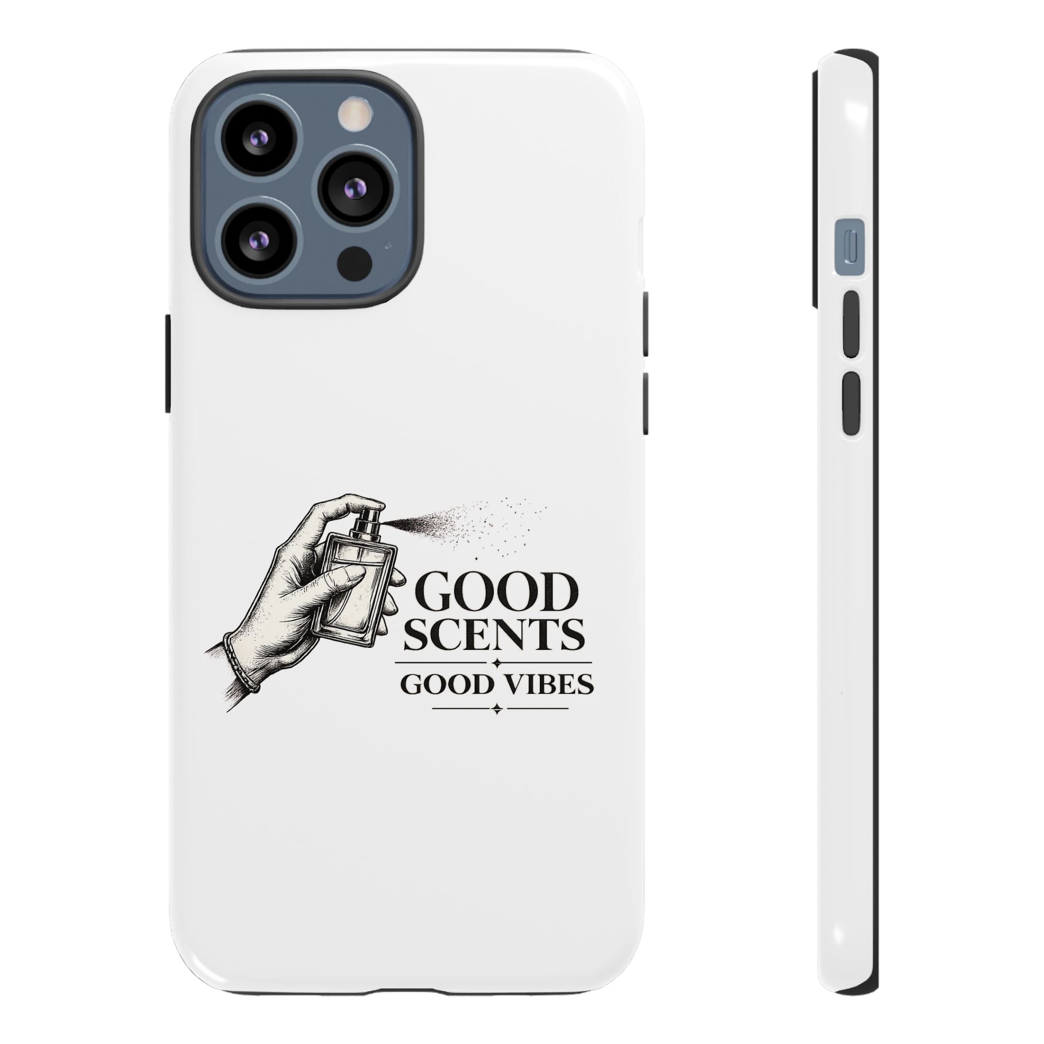 Phone Case - "Good Scents, Good Vibes" Fragrance Bottle Design
