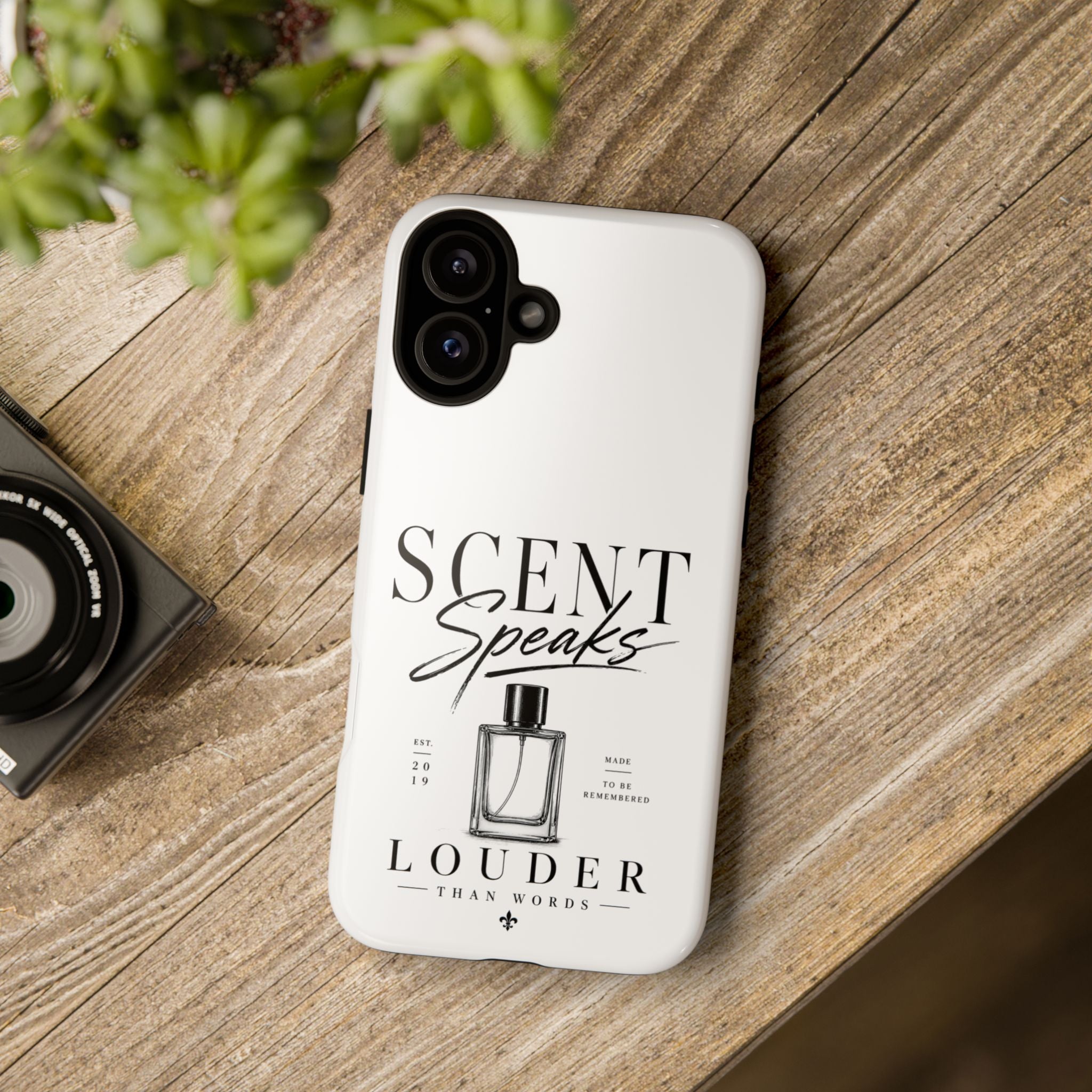 Phone Case — "Scent Speaks Louder Than Words" Perfume Bottle Design