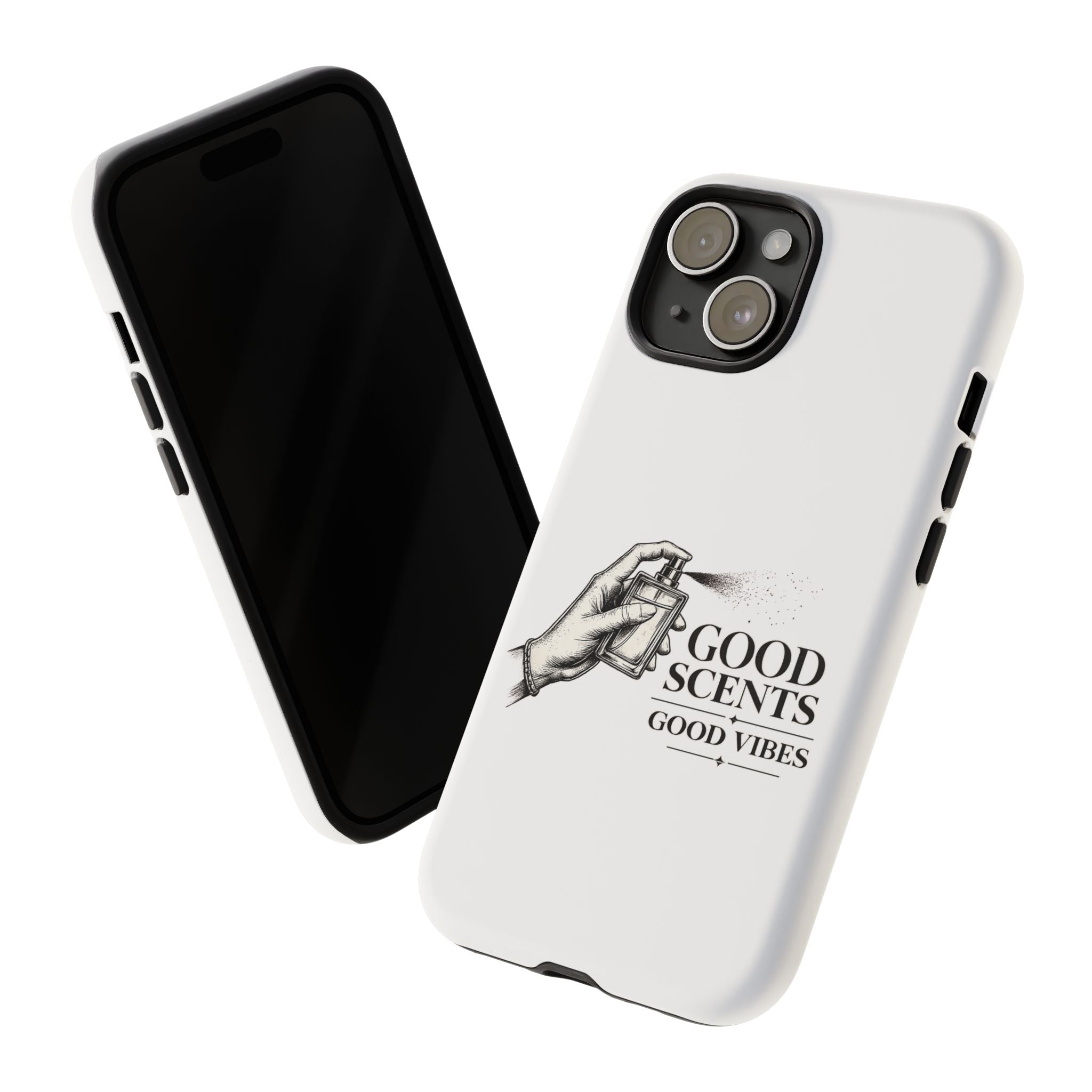 Phone Case - "Good Scents, Good Vibes" Fragrance Bottle Design