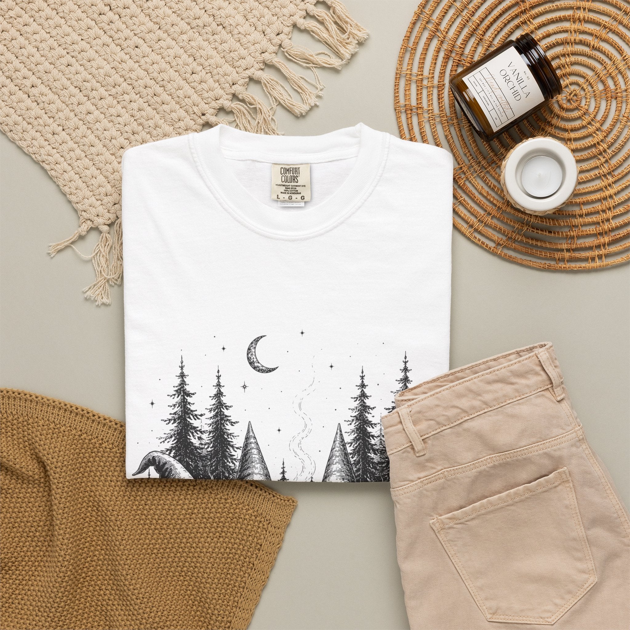 Gnome Campfire T-Shirt — Woodland Gnomes Sitting Around Bonfire Night Tee