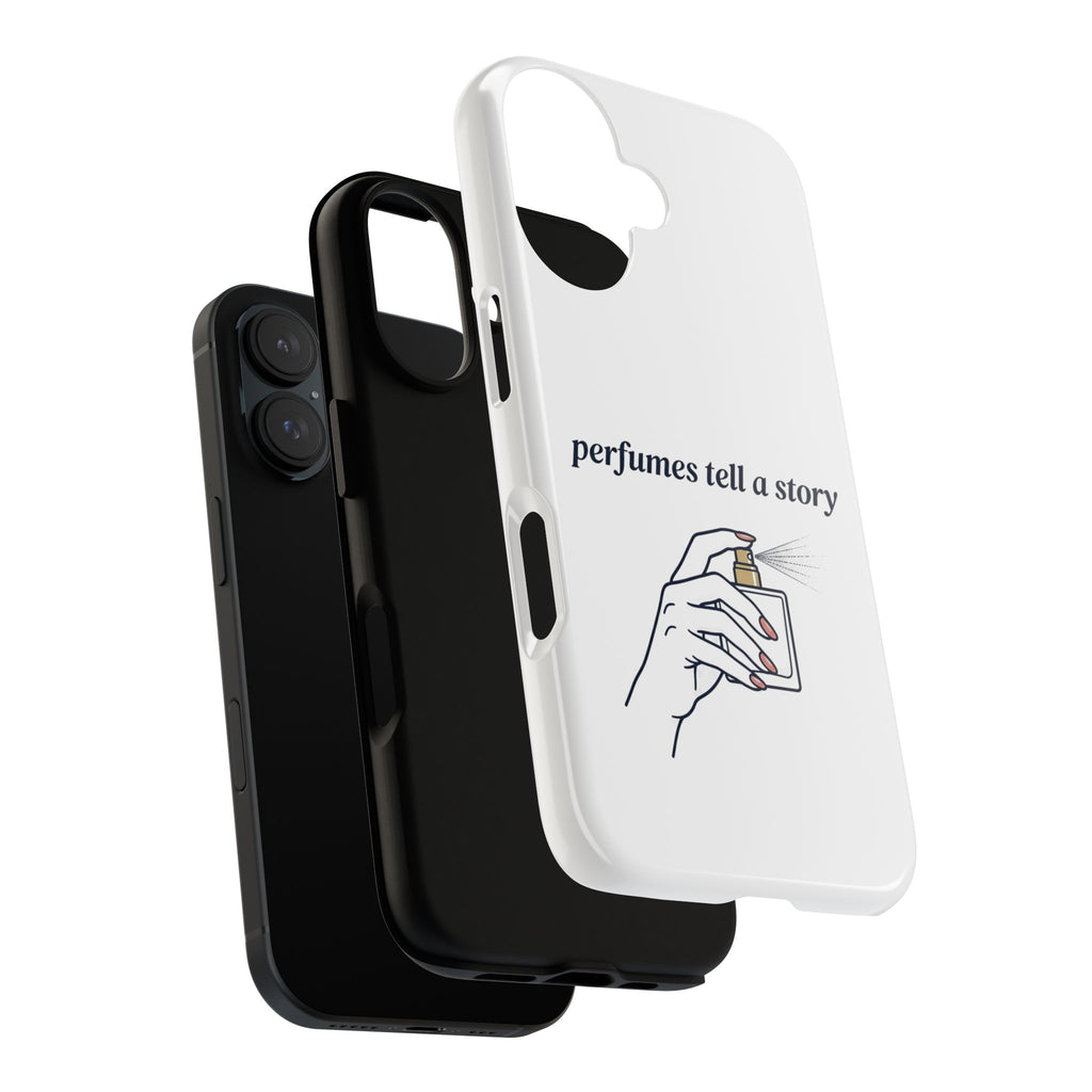 Phone Case — "perfumes tell a story" Minimalist Perfume Bottle Design