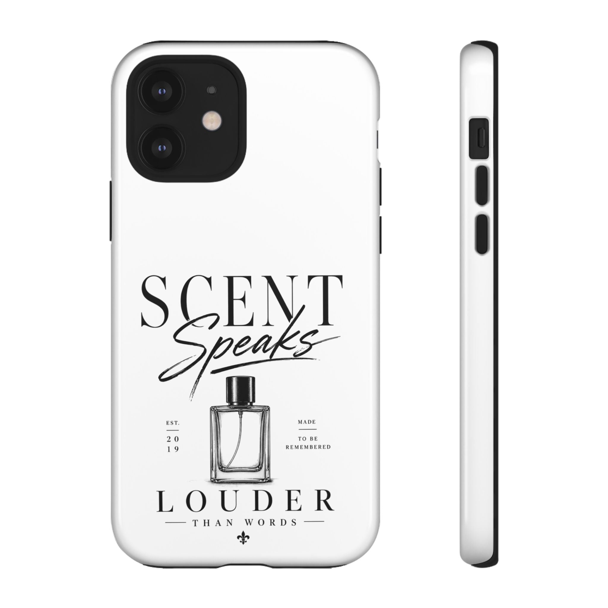 Phone Case — "Scent Speaks Louder Than Words" Perfume Bottle Design