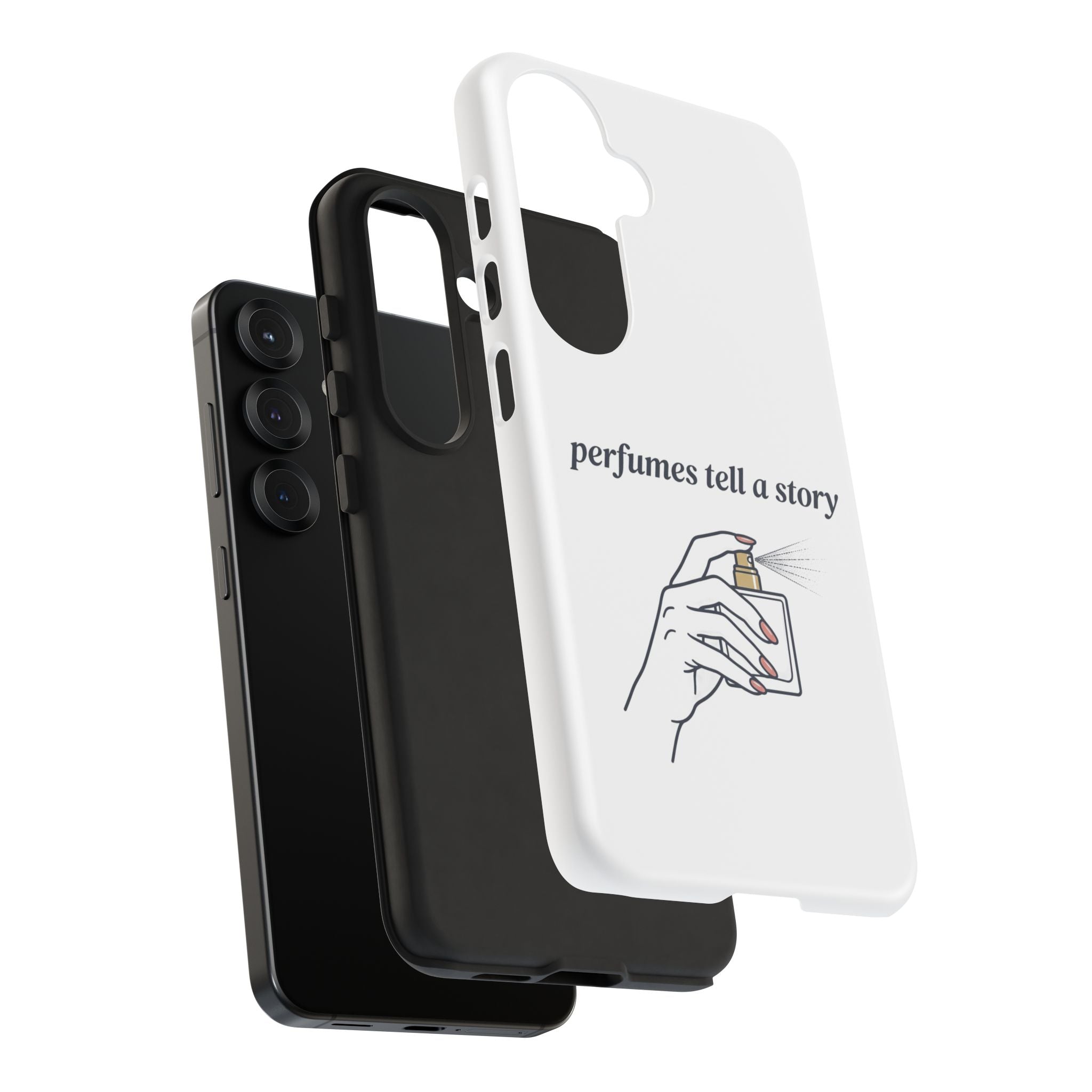 Phone Case — "perfumes tell a story" Minimalist Perfume Bottle Design