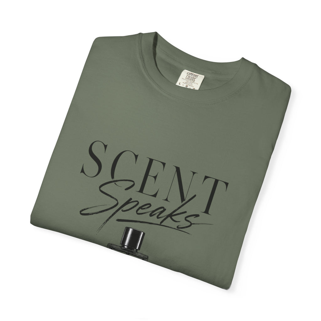 Perfume Graphic T-Shirt — “Scent Speaks Louder” Minimal Fragrance Tee