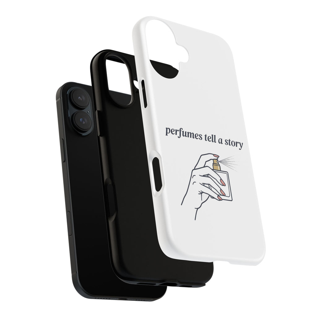Phone Case — "perfumes tell a story" Minimalist Perfume Bottle Design