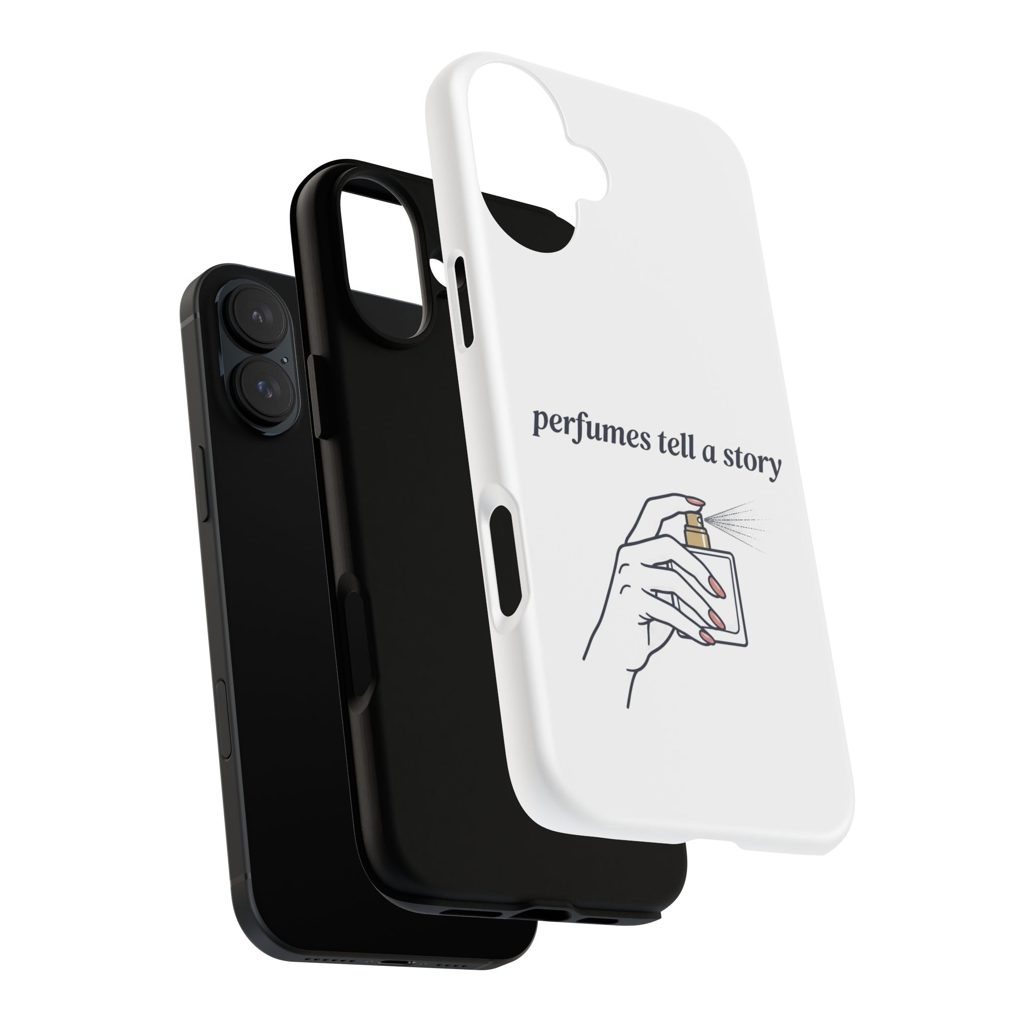 Phone Case — "perfumes tell a story" Minimalist Perfume Bottle Design