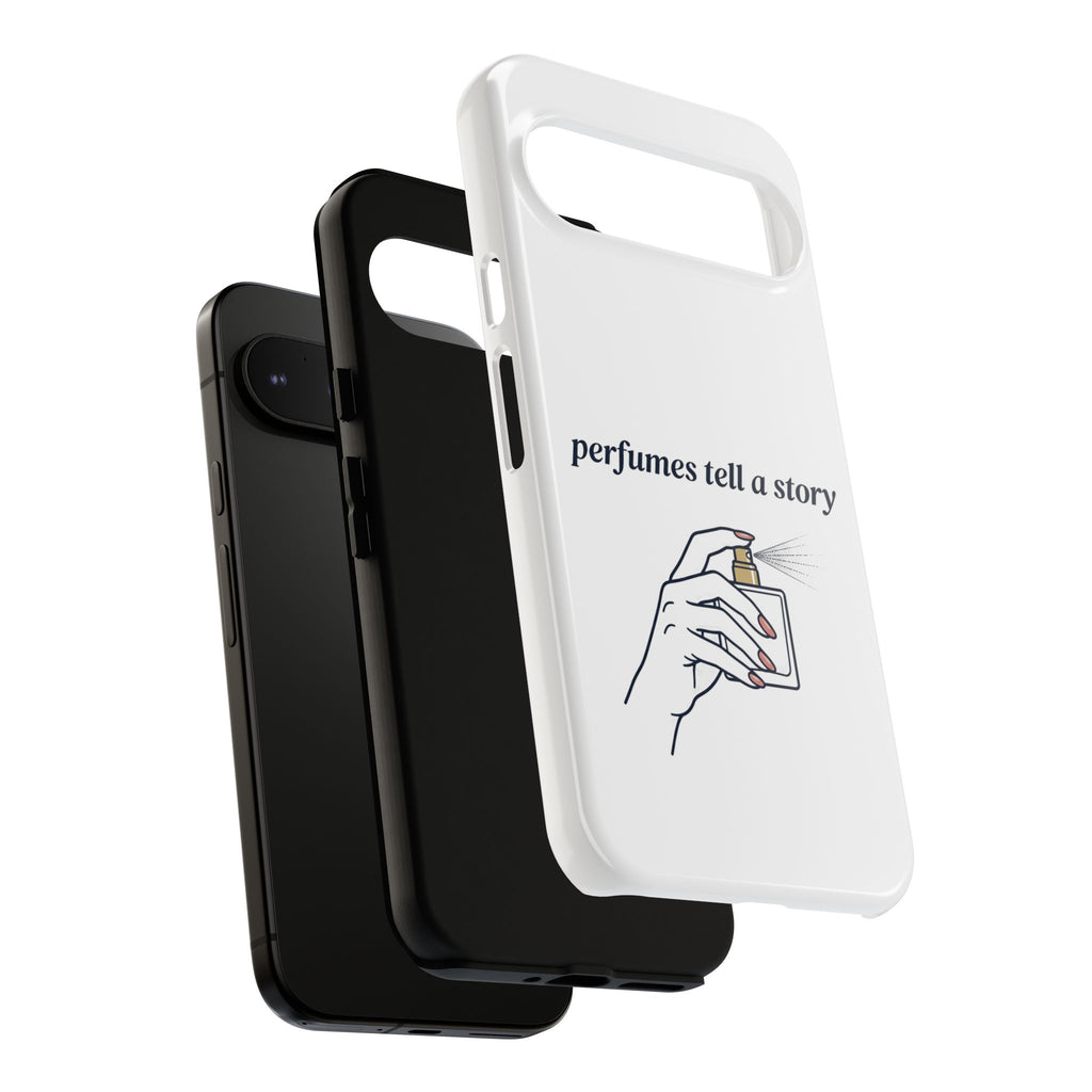 Phone Case — "perfumes tell a story" Minimalist Perfume Bottle Design