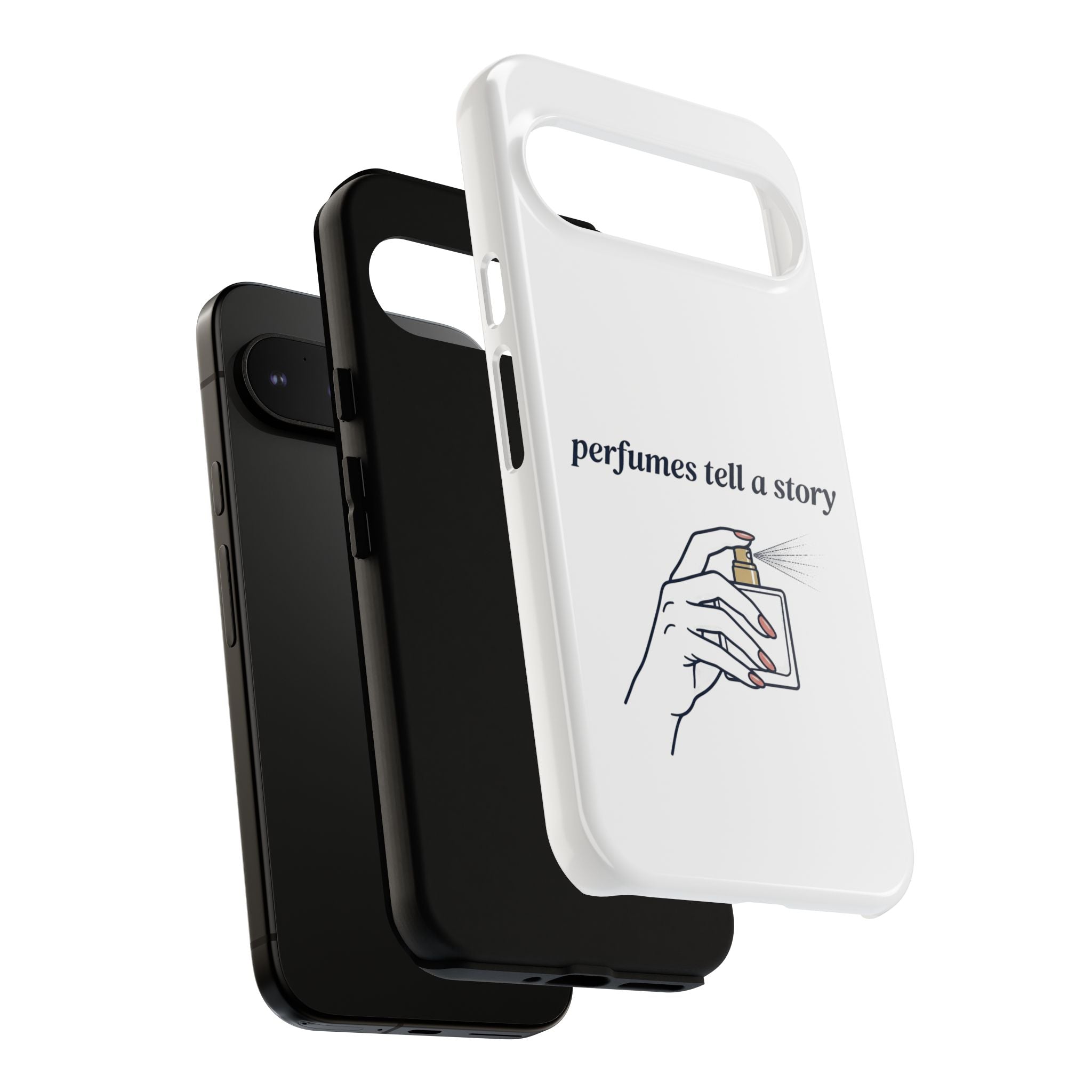 Phone Case — "perfumes tell a story" Minimalist Perfume Bottle Design