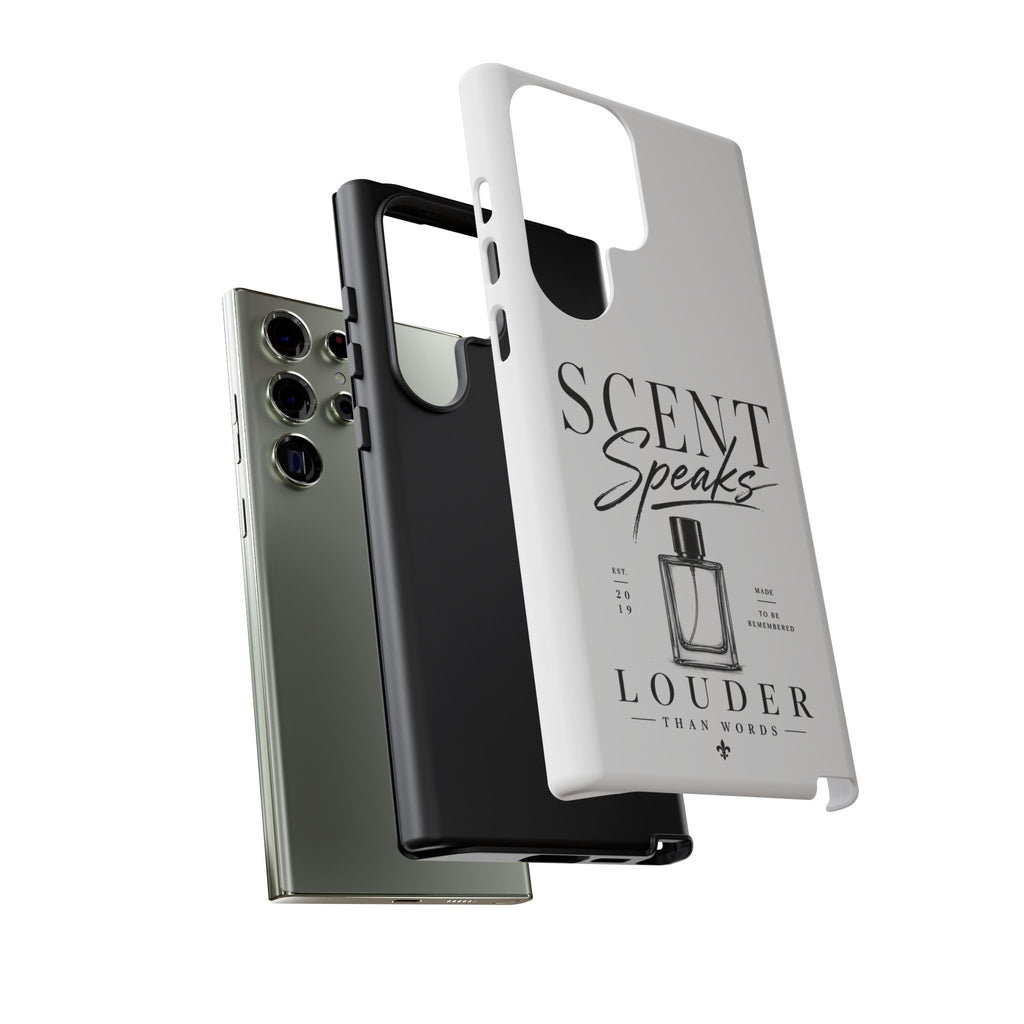 Phone Case — "Scent Speaks Louder Than Words" Perfume Bottle Design