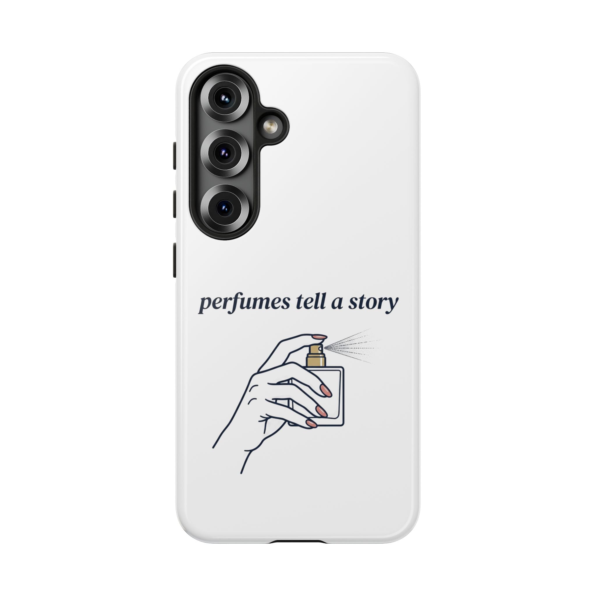 Phone Case — "perfumes tell a story" Minimalist Perfume Bottle Design