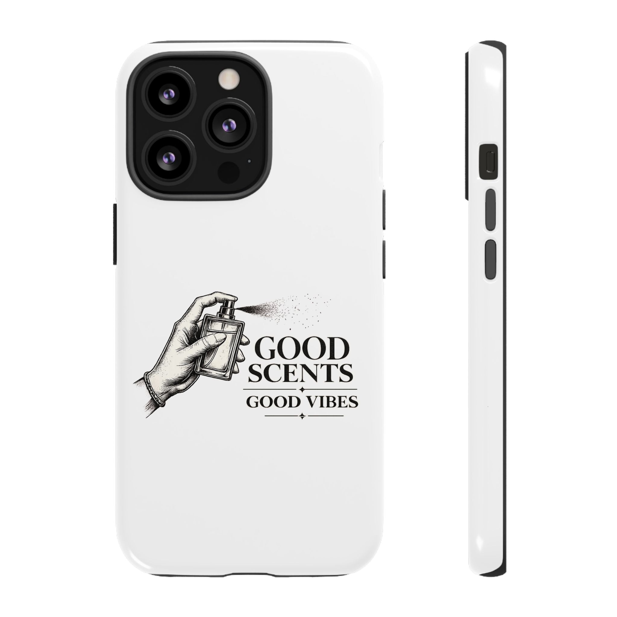 Phone Case - "Good Scents, Good Vibes" Fragrance Bottle Design