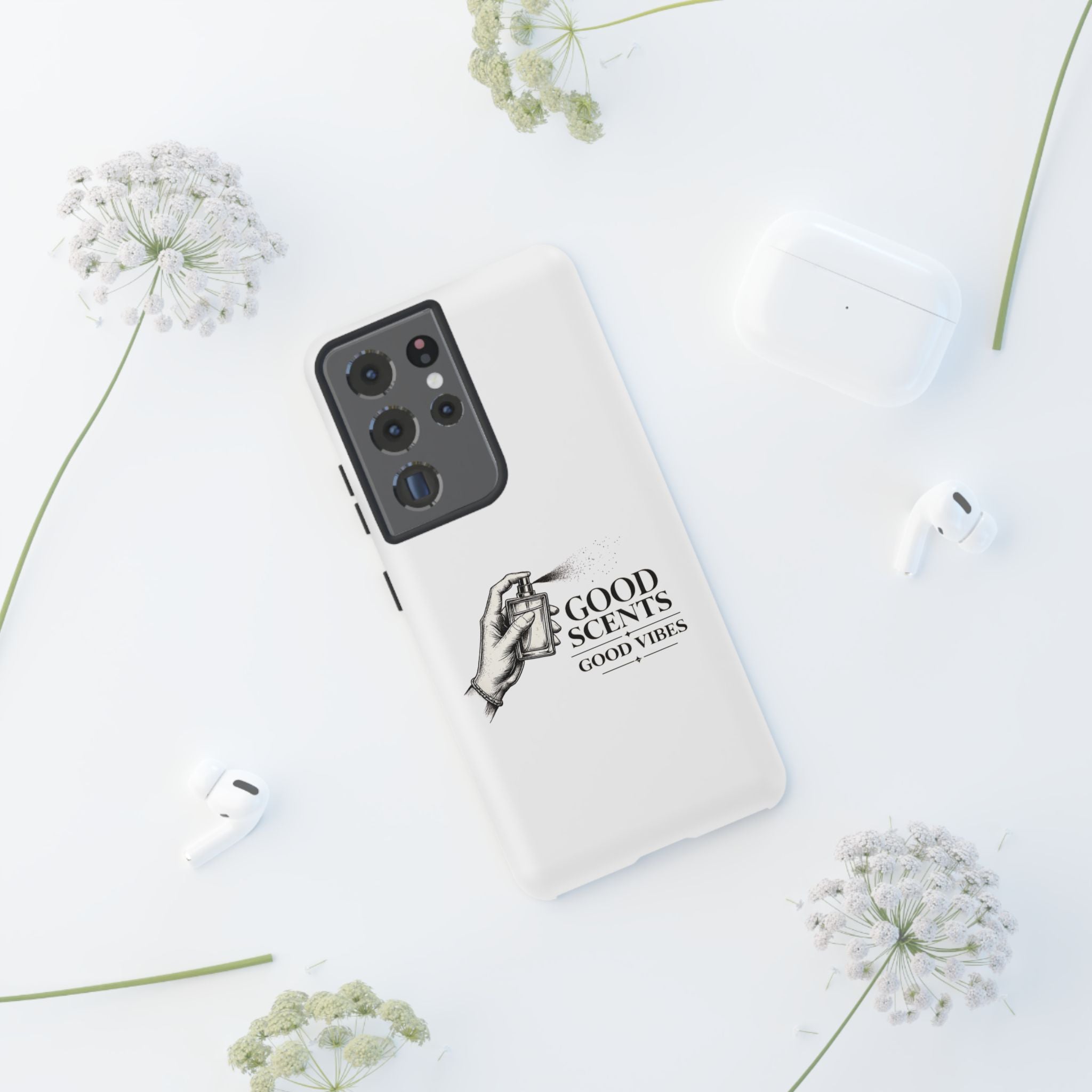 Phone Case - "Good Scents, Good Vibes" Fragrance Bottle Design