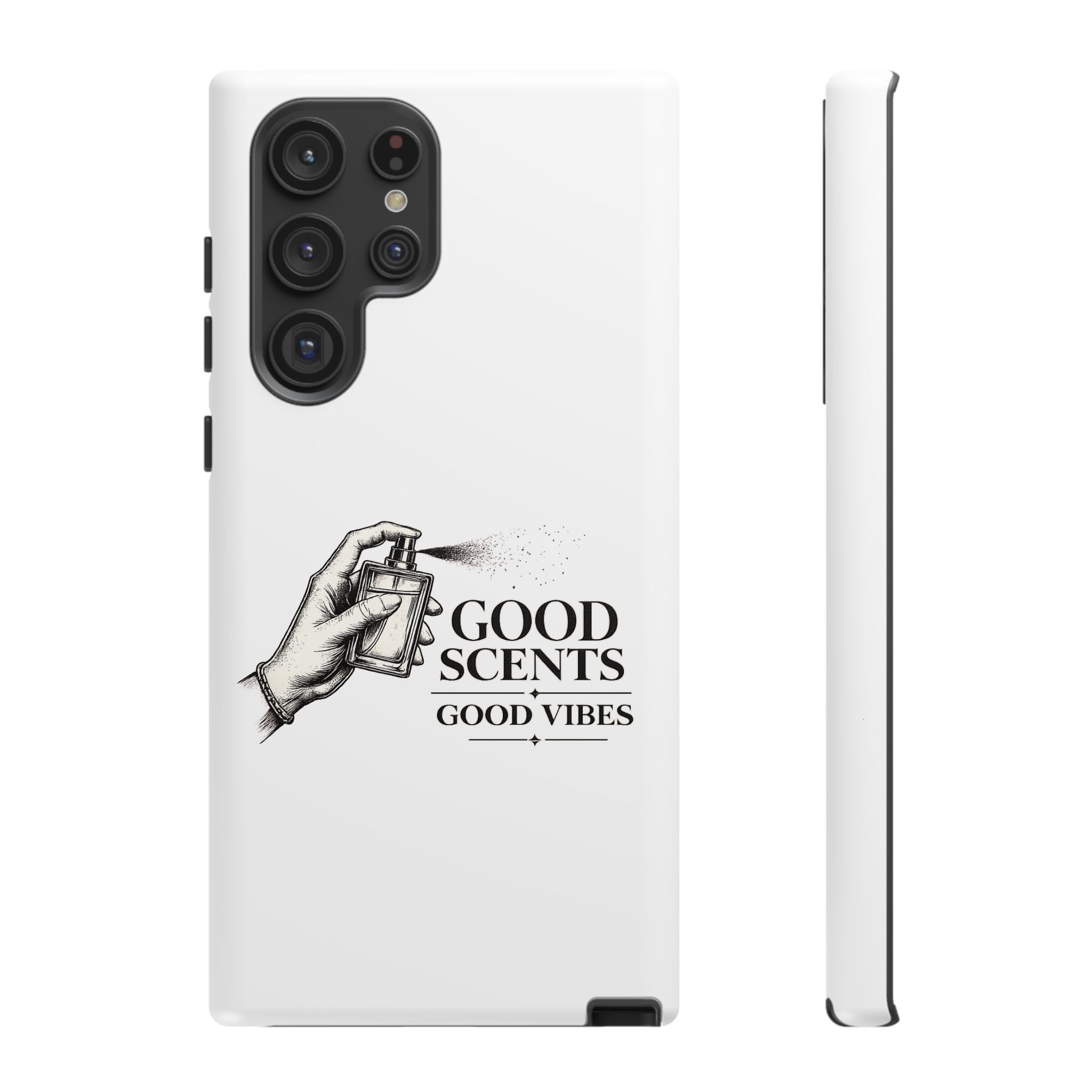 Phone Case - "Good Scents, Good Vibes" Fragrance Bottle Design