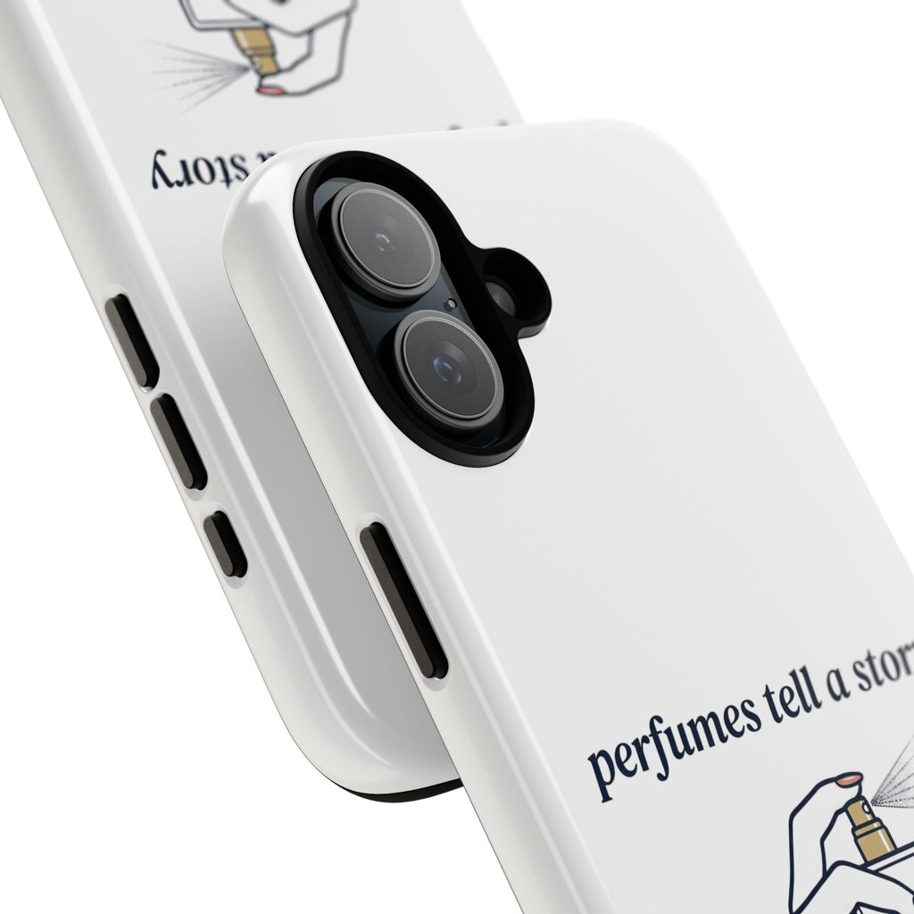 Phone Case — "perfumes tell a story" Minimalist Perfume Bottle Design