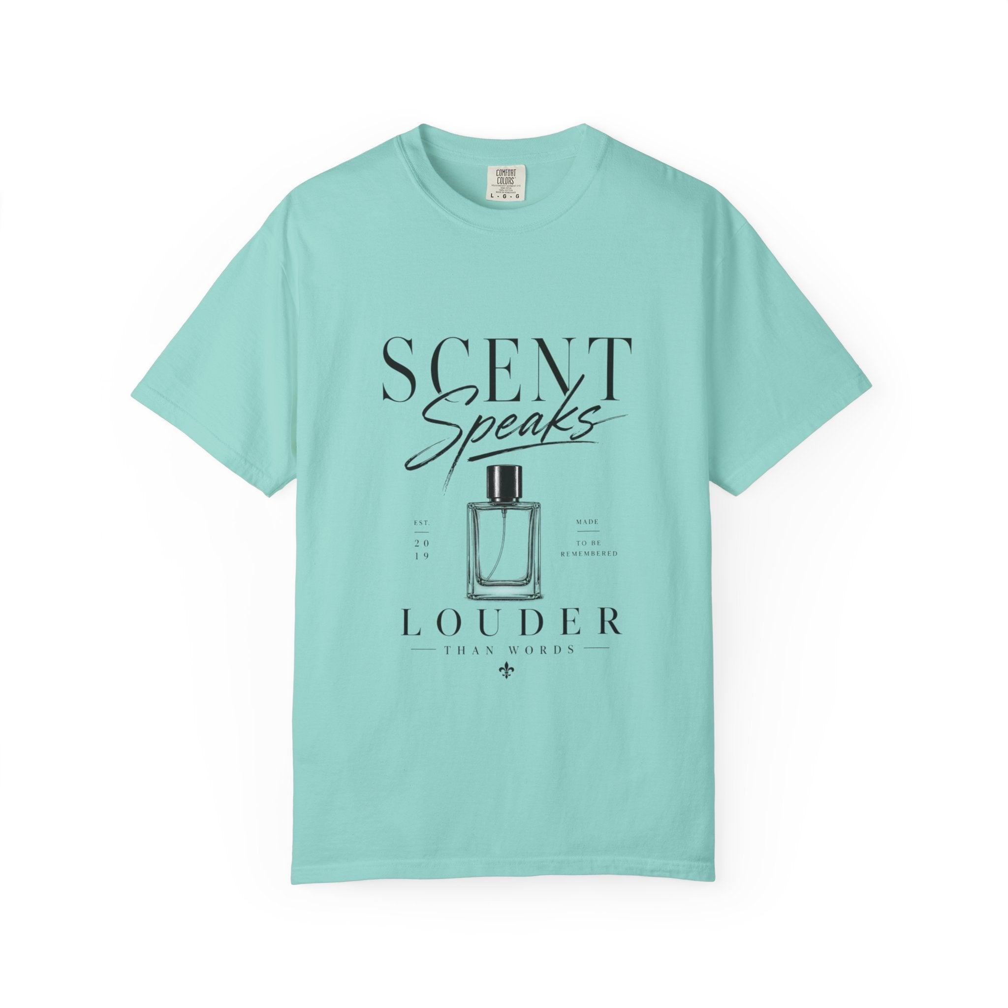 Perfume Graphic T-Shirt — “Scent Speaks Louder” Minimal Fragrance Tee