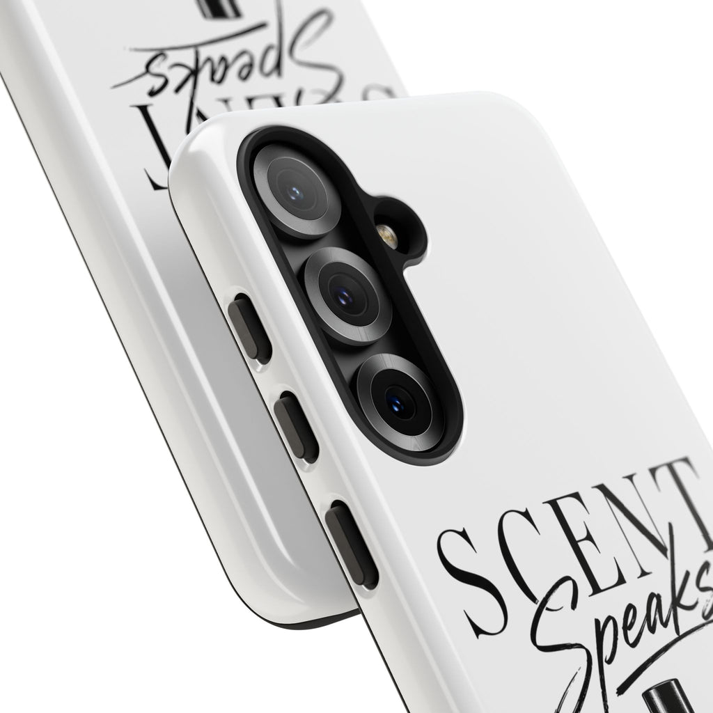 Phone Case — "Scent Speaks Louder Than Words" Perfume Bottle Design