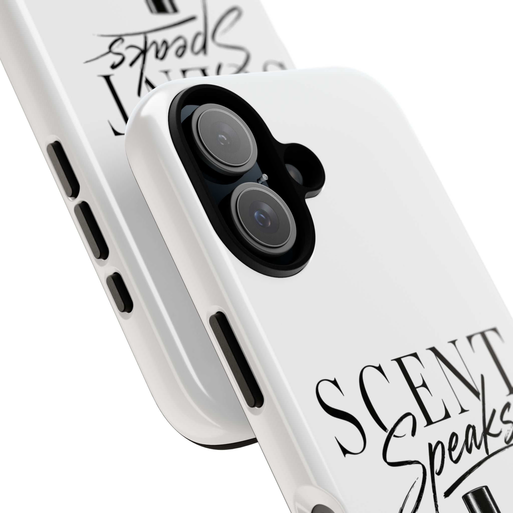 Phone Case — "Scent Speaks Louder Than Words" Perfume Bottle Design