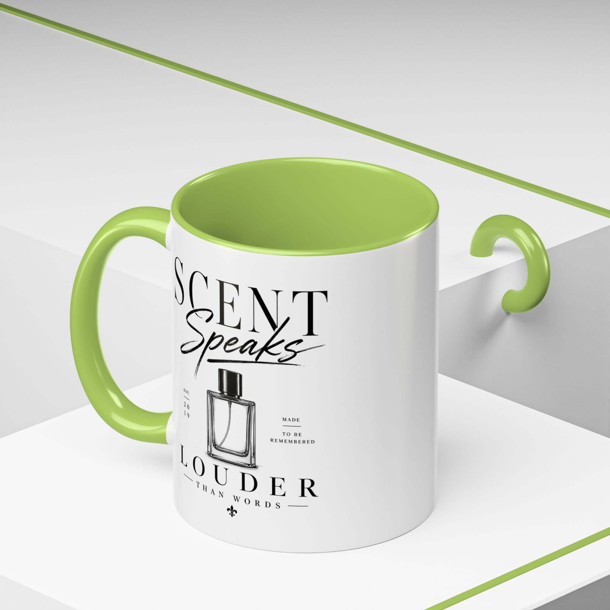Scent Speaks Coffee Mug — "Scent Speaks Louder Than Words" Accent Mug (11/15oz)