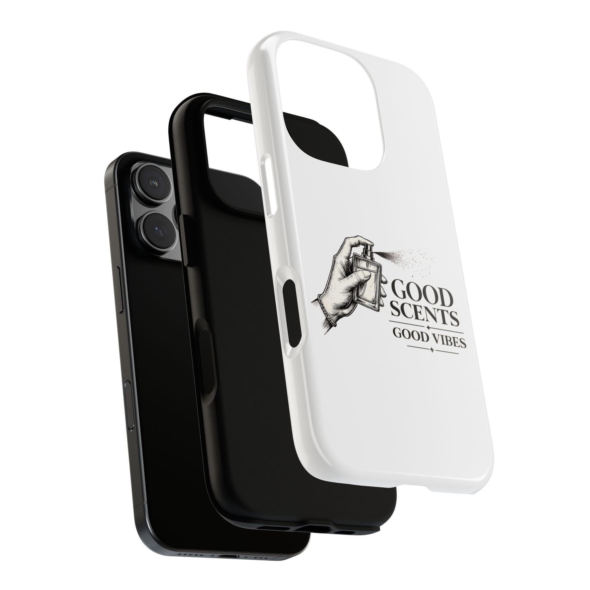 Phone Case - "Good Scents, Good Vibes" Fragrance Bottle Design