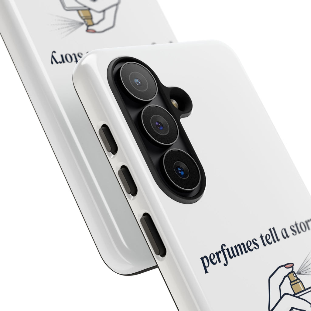 Phone Case — "perfumes tell a story" Minimalist Perfume Bottle Design