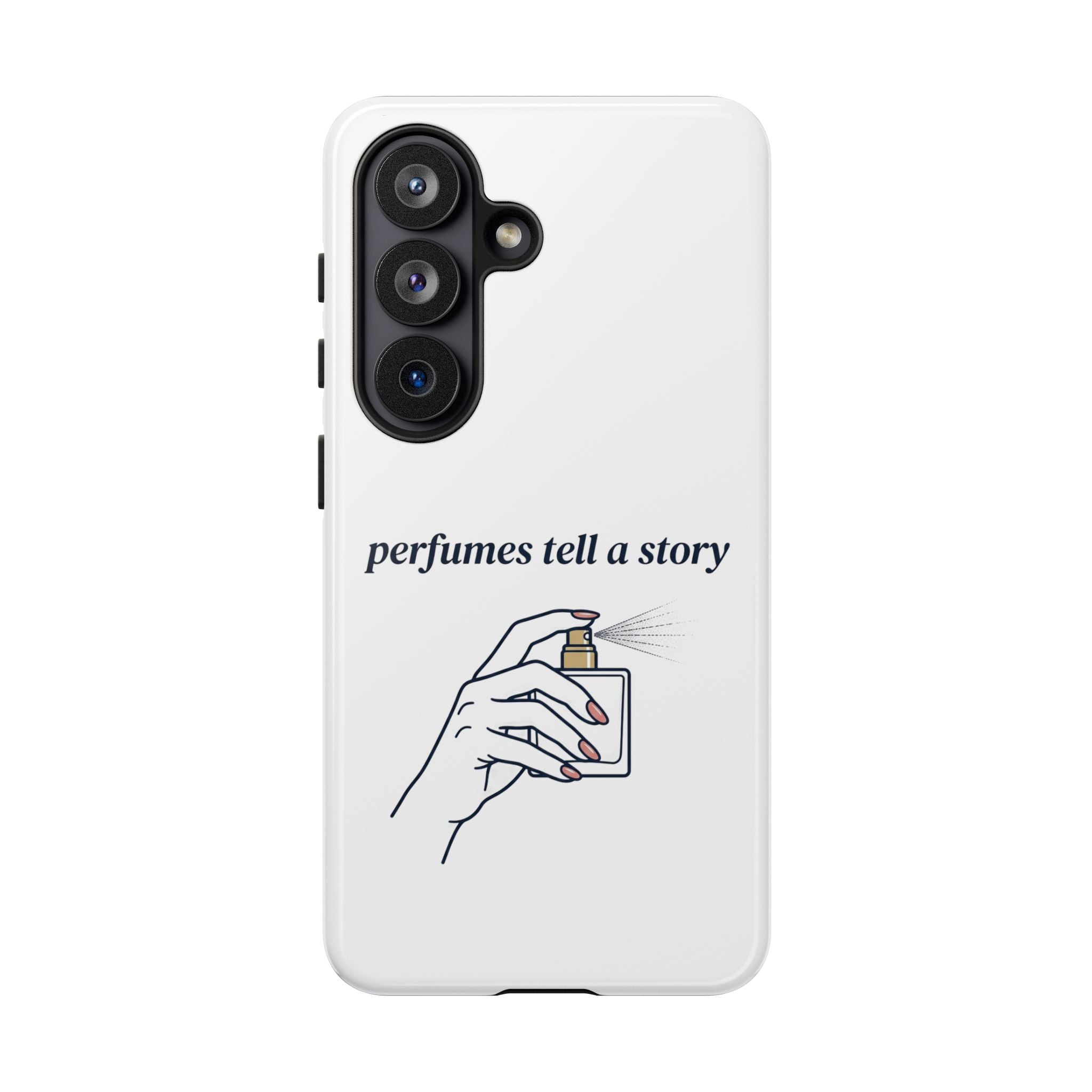 Phone Case — "perfumes tell a story" Minimalist Perfume Bottle Design
