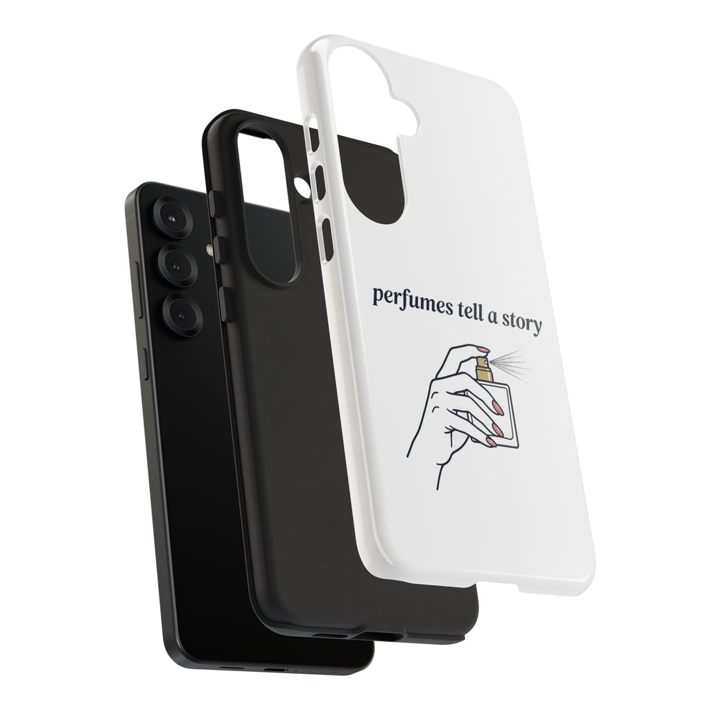 Phone Case — "perfumes tell a story" Minimalist Perfume Bottle Design