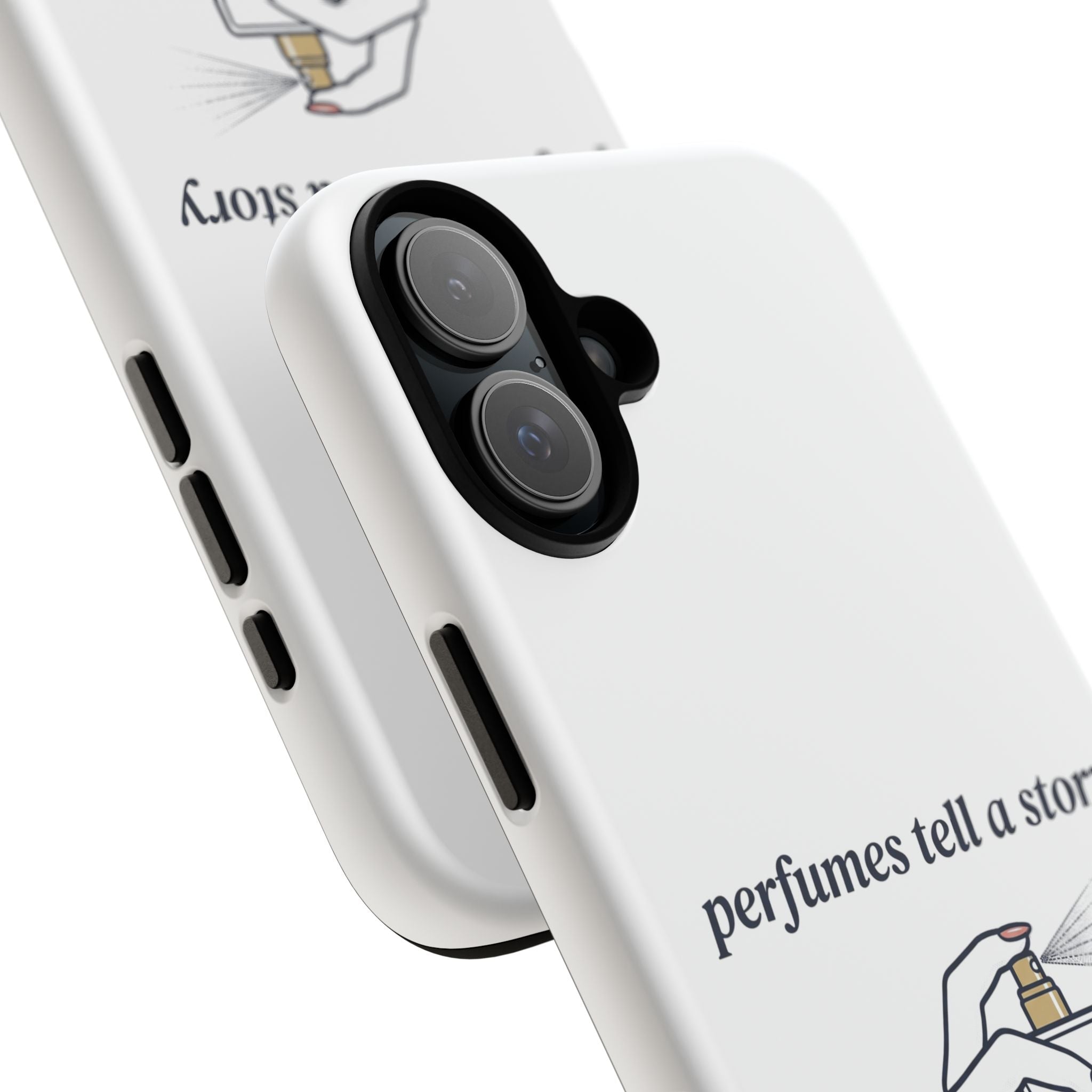 Phone Case — "perfumes tell a story" Minimalist Perfume Bottle Design