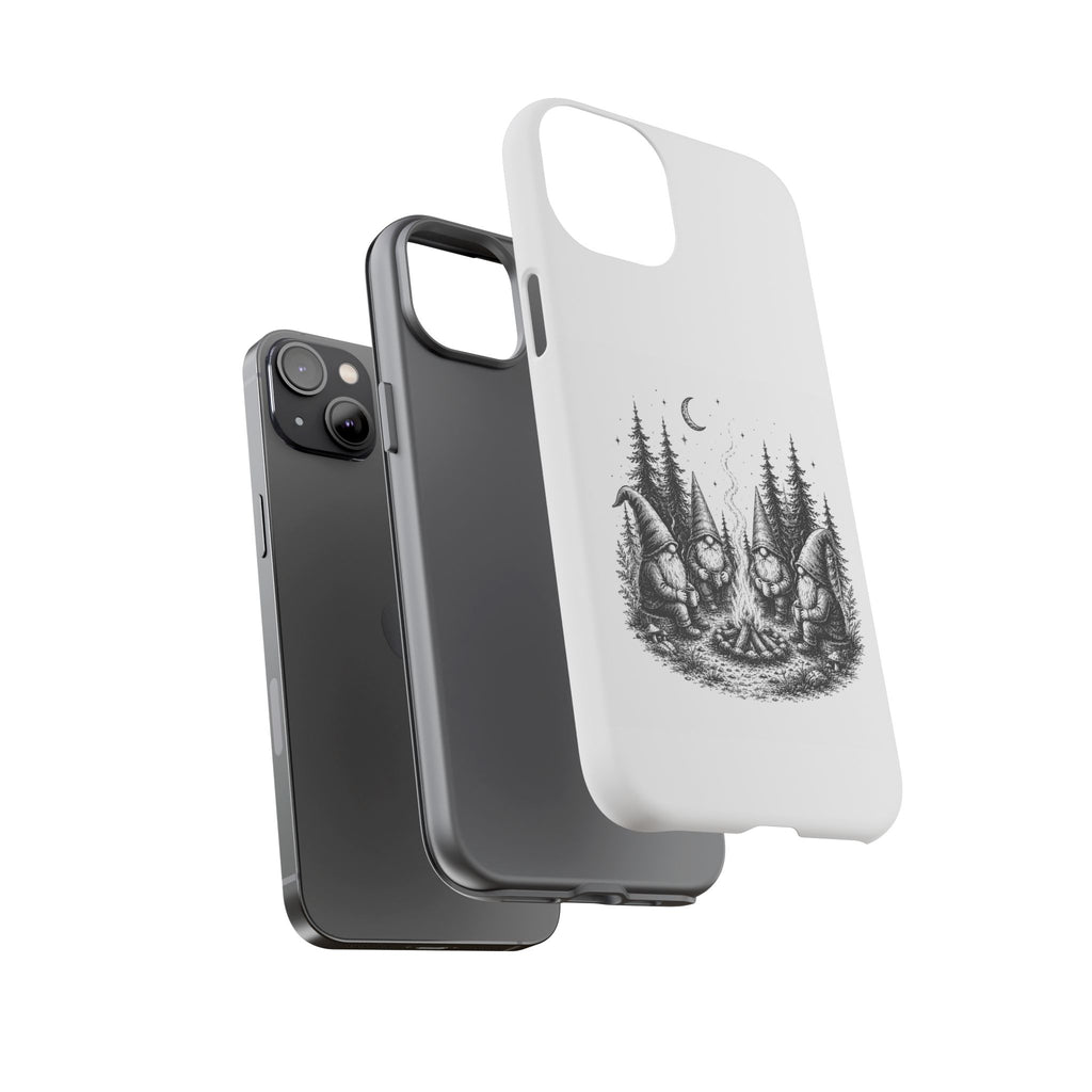 Gnome Campfire Protective Phone Case — Night Forest Illustration