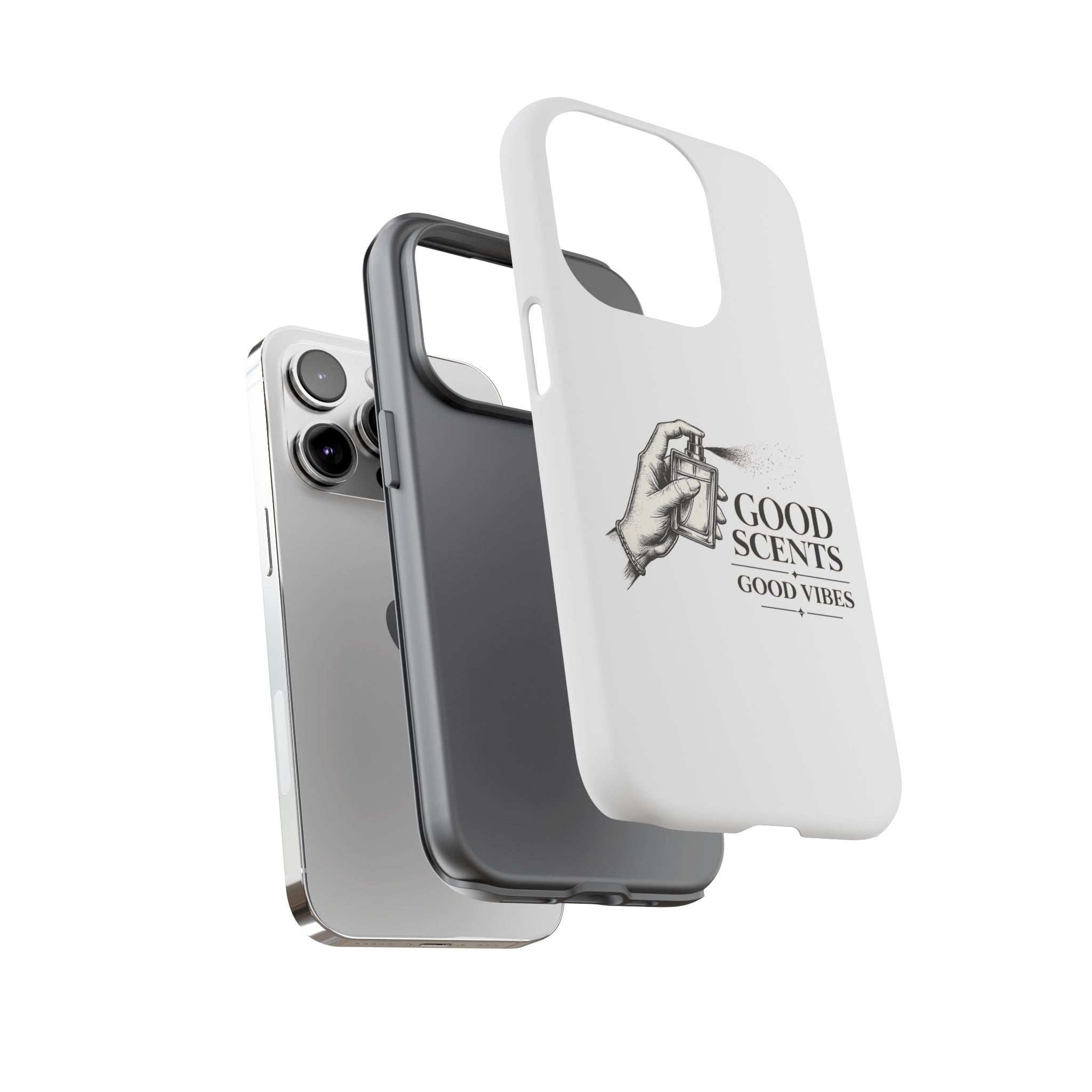 Phone Case - "Good Scents, Good Vibes" Fragrance Bottle Design