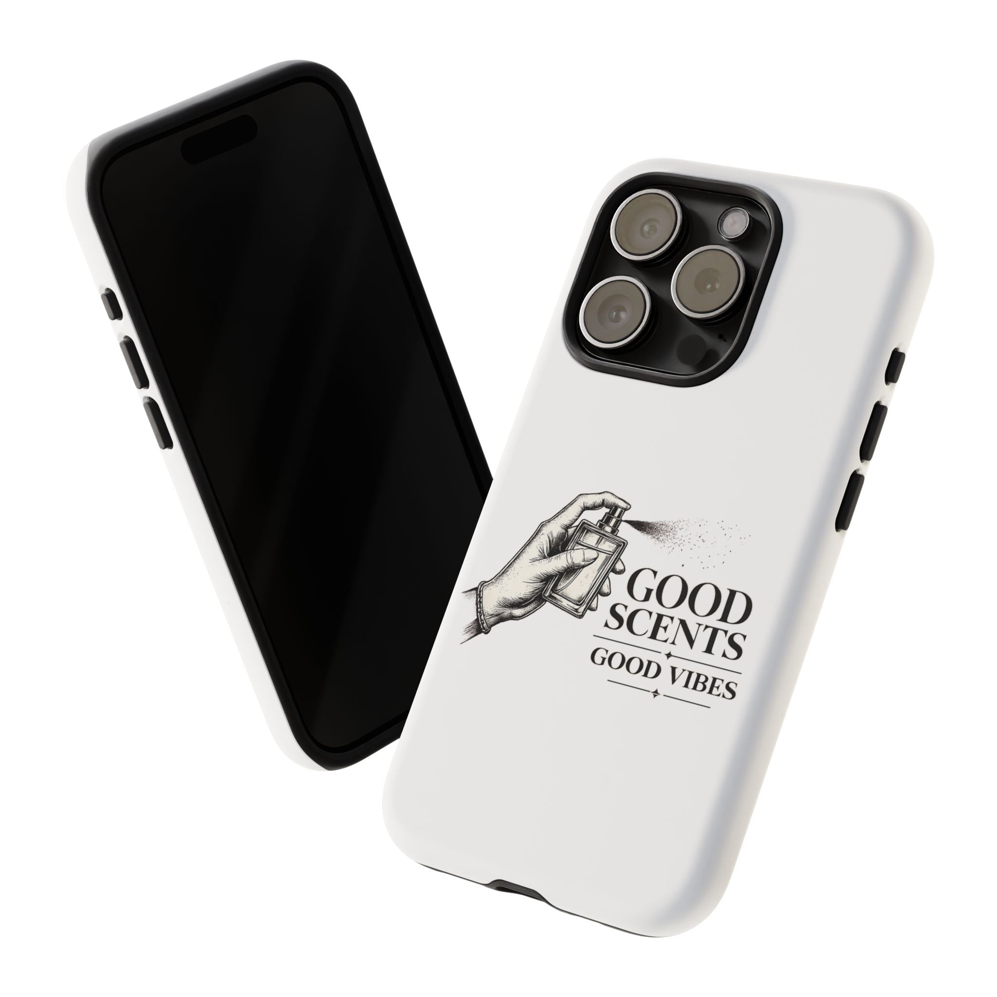 Phone Case - "Good Scents, Good Vibes" Fragrance Bottle Design